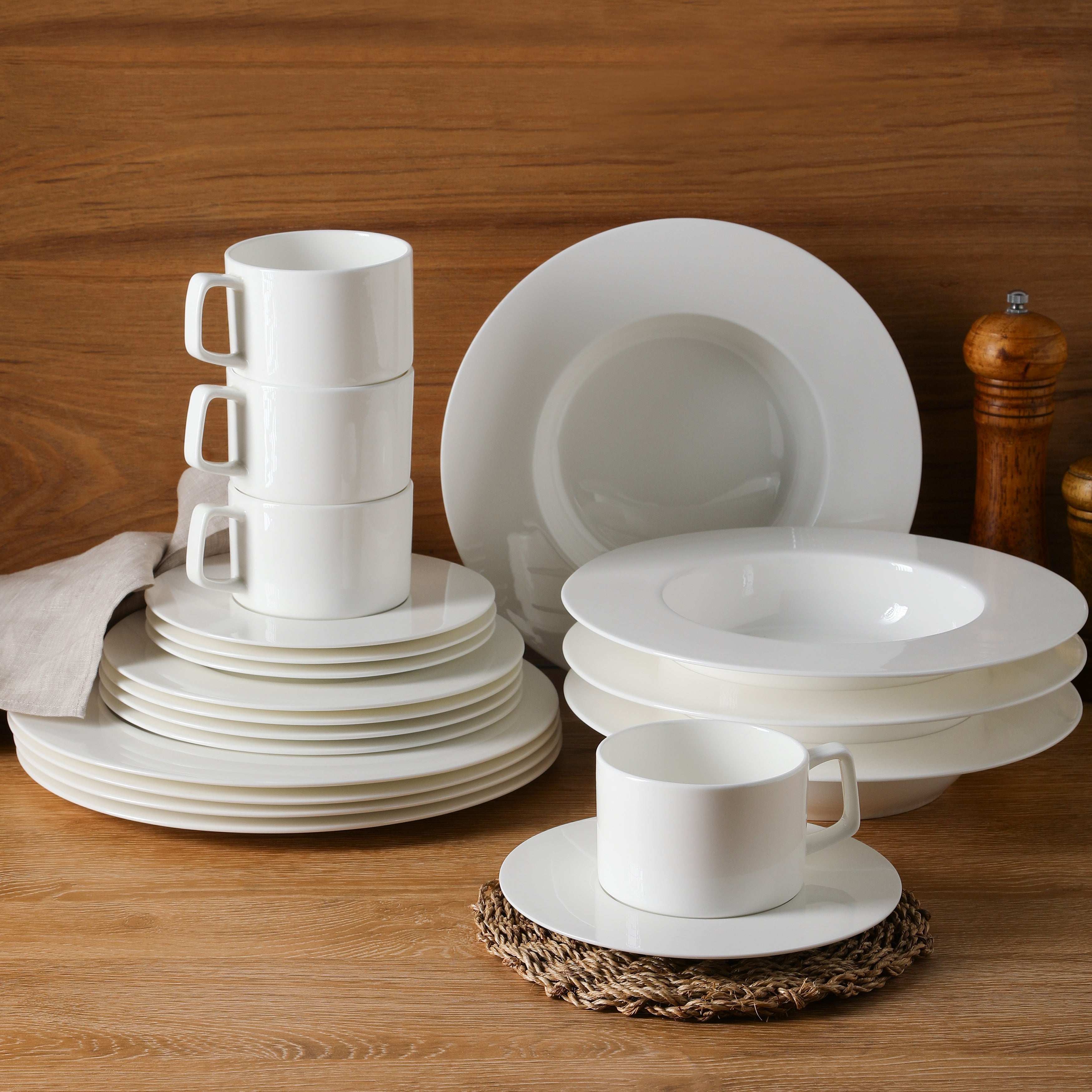 Stone + Lain Sylvie Bone China White Dinnerware Set | 20-Piece –  stonelain.co