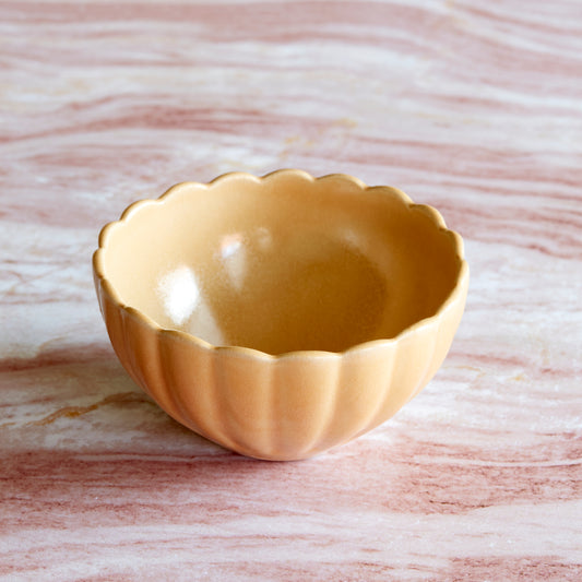 Dhalia Stoneware Bowl - Camel