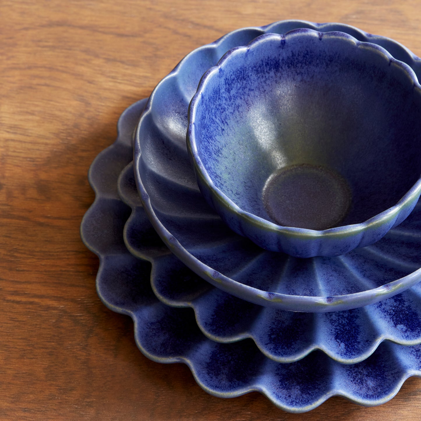 Dhalia Stoneware Bowl - Blue