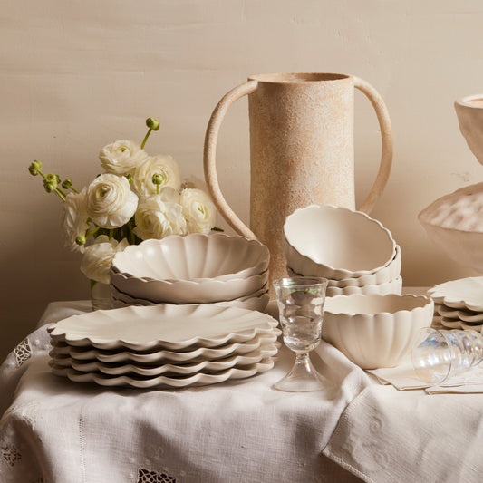 Dhalia Stoneware Dinnerware Set - White