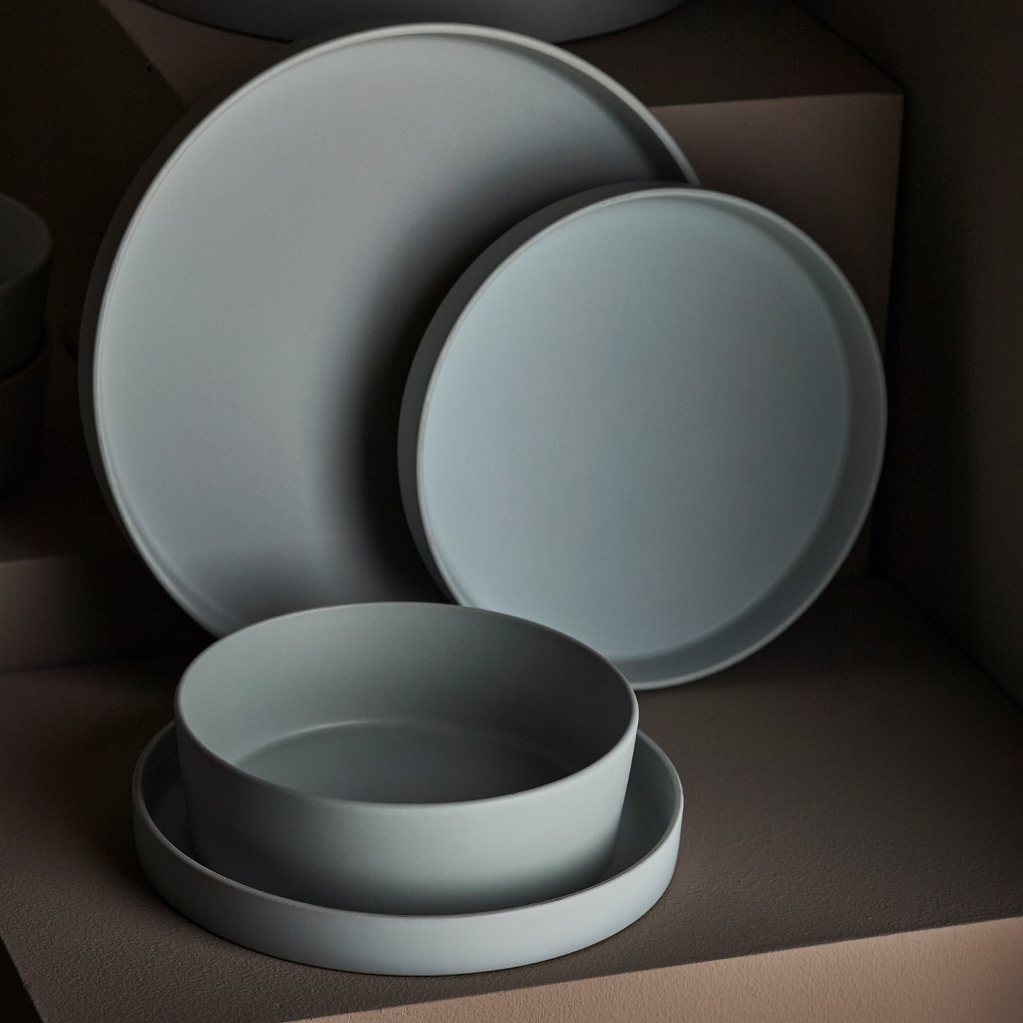 Modan Stoneware Dinnerware Set - Blue-Grey