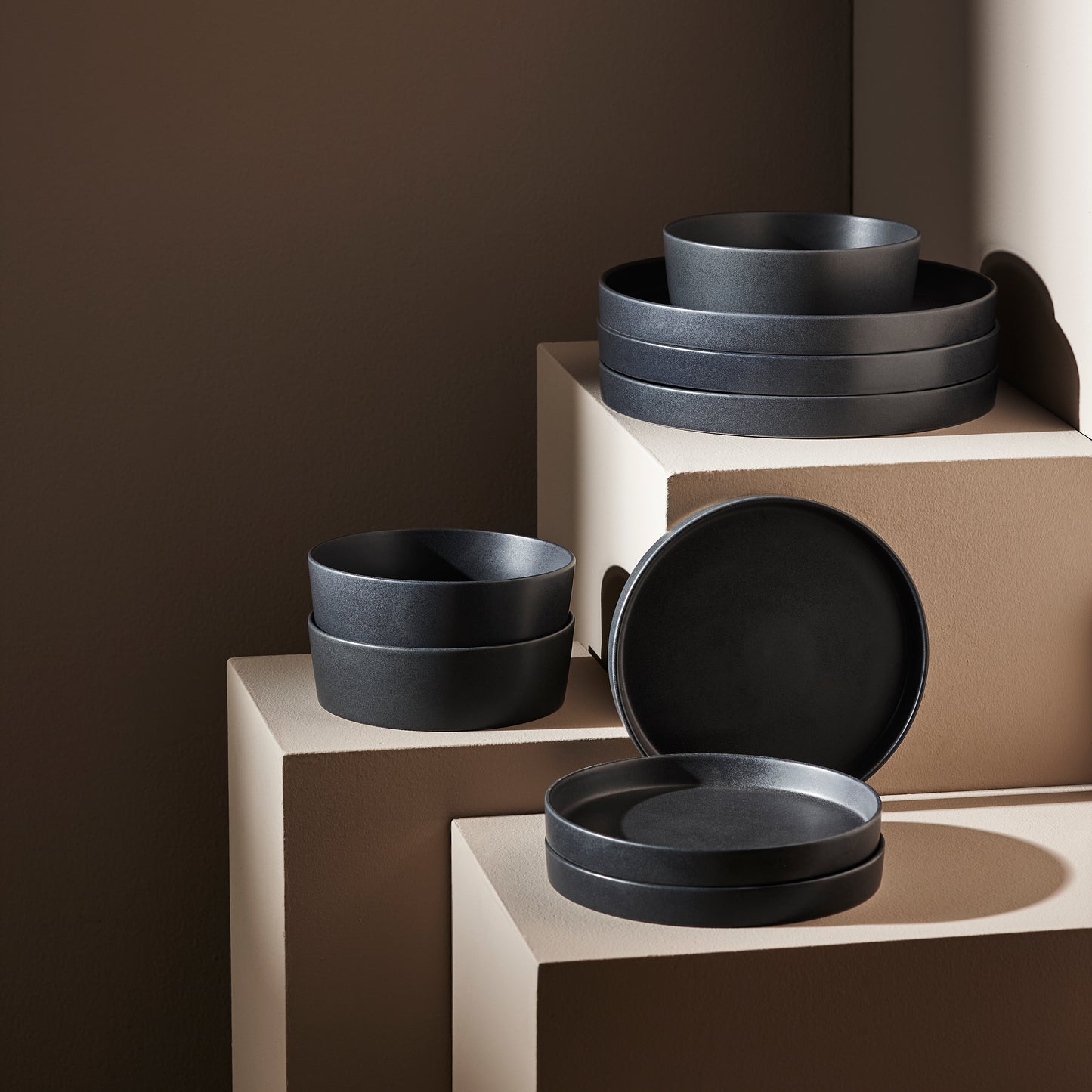 Modan Stoneware Dinnerware Set - Charcoal