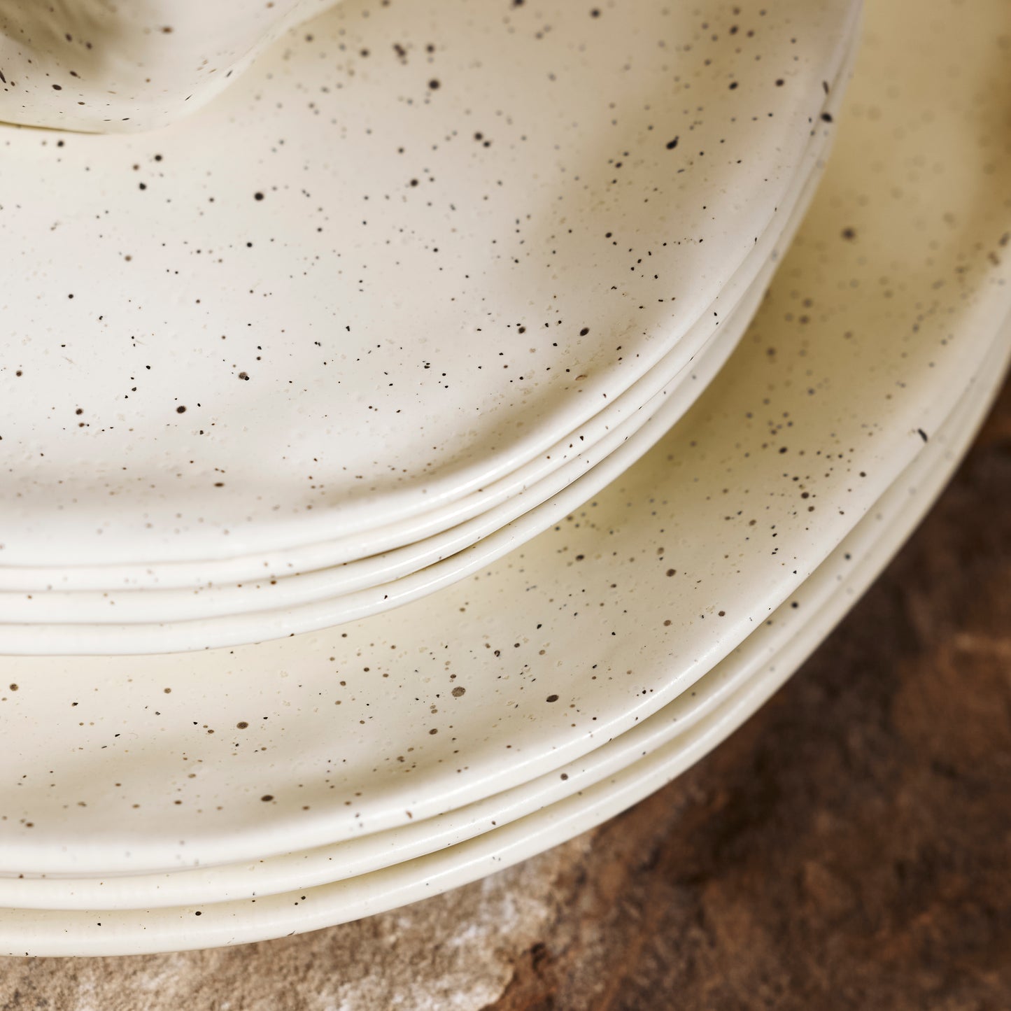 Atik Stoneware Dinnerware Set - Cream Speckled