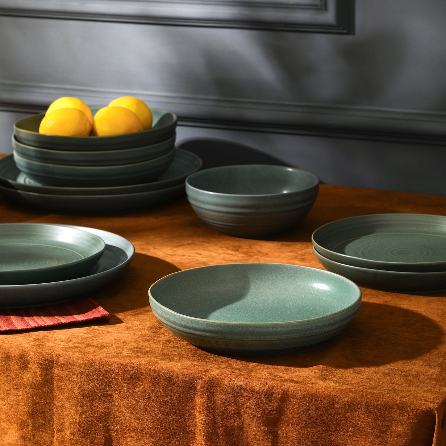 Elio Stoneware  Pasta Bowl - Green