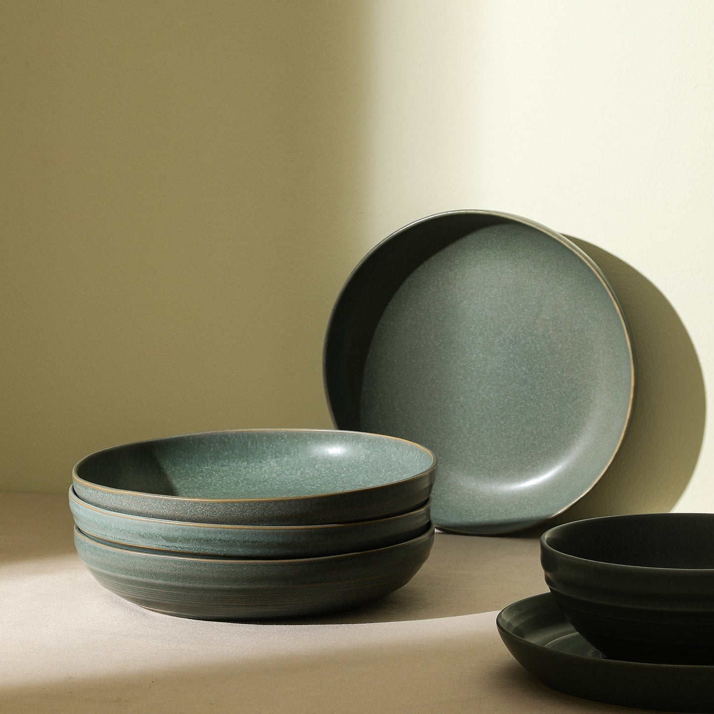 Elio Stoneware  Pasta Bowl - Green