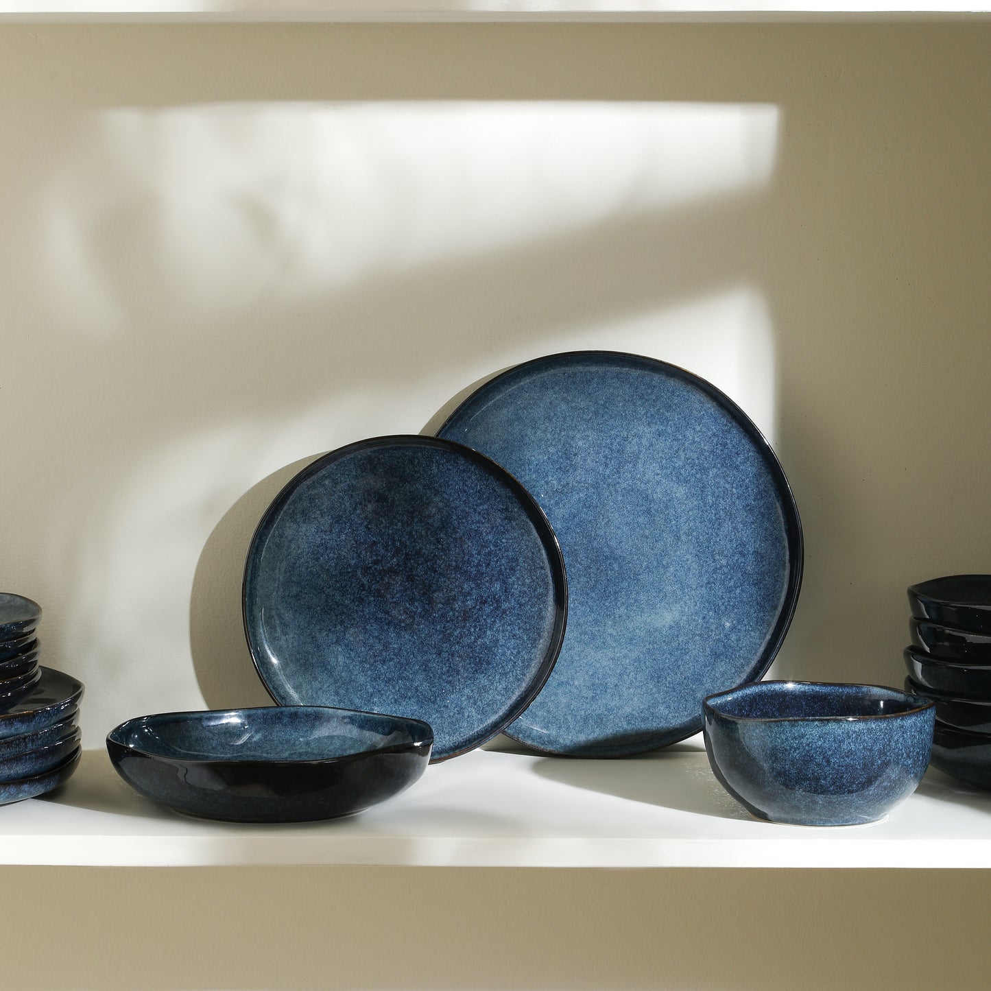 Mirella Stoneware  Pasta Bowl - Blue