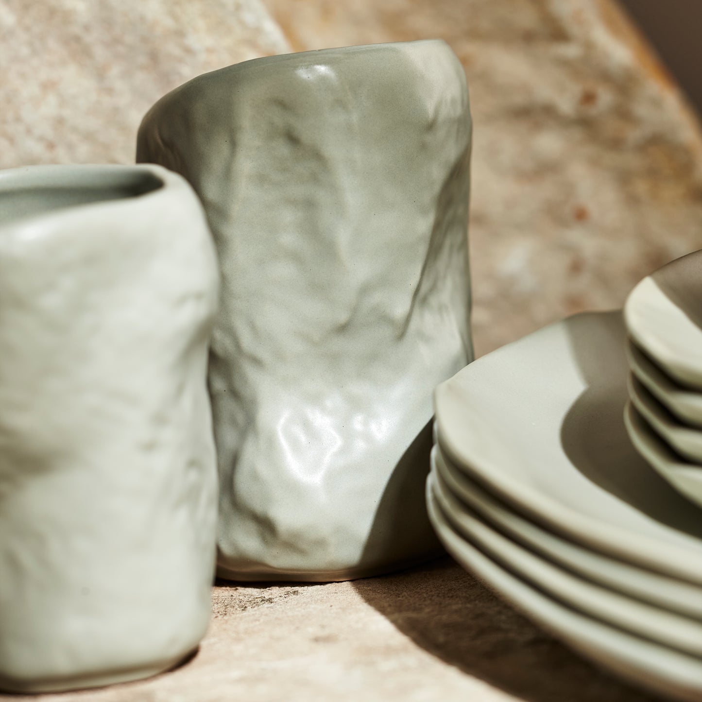 Atik Stoneware Dinnerware Set - Sage-Grey