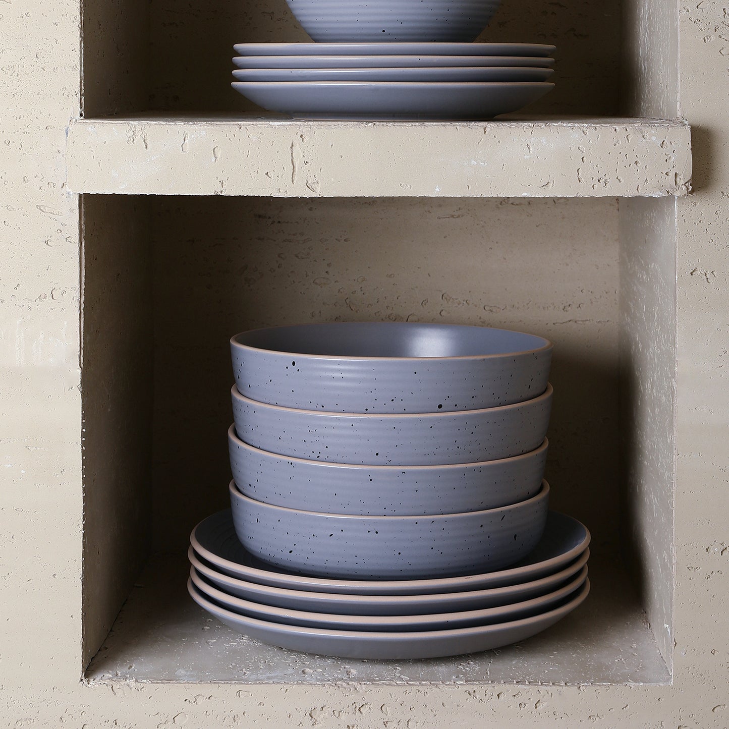 Lauren Stoneware Dinnerware Set - Light Gray