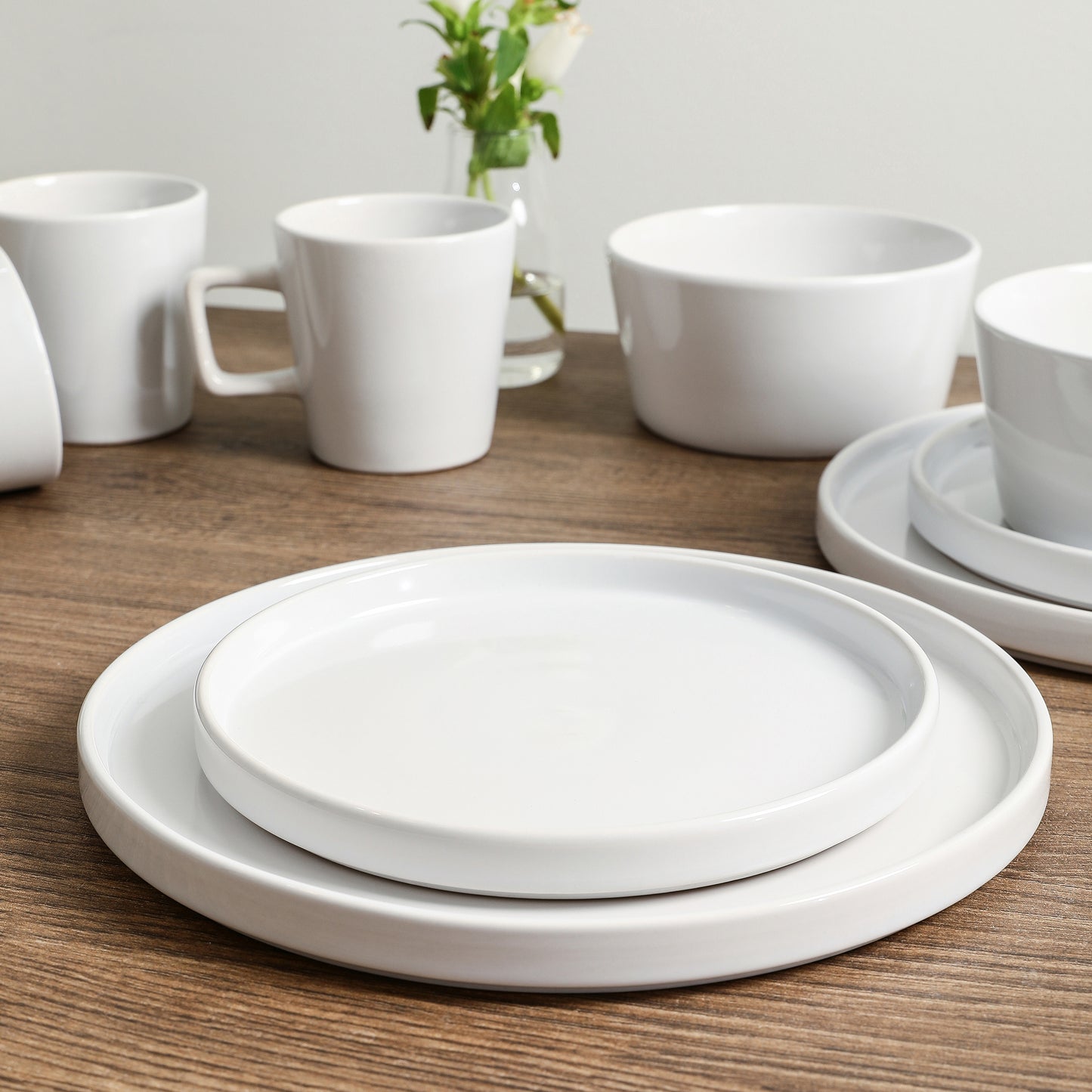 Celina Stoneware Dinnerware Set - White