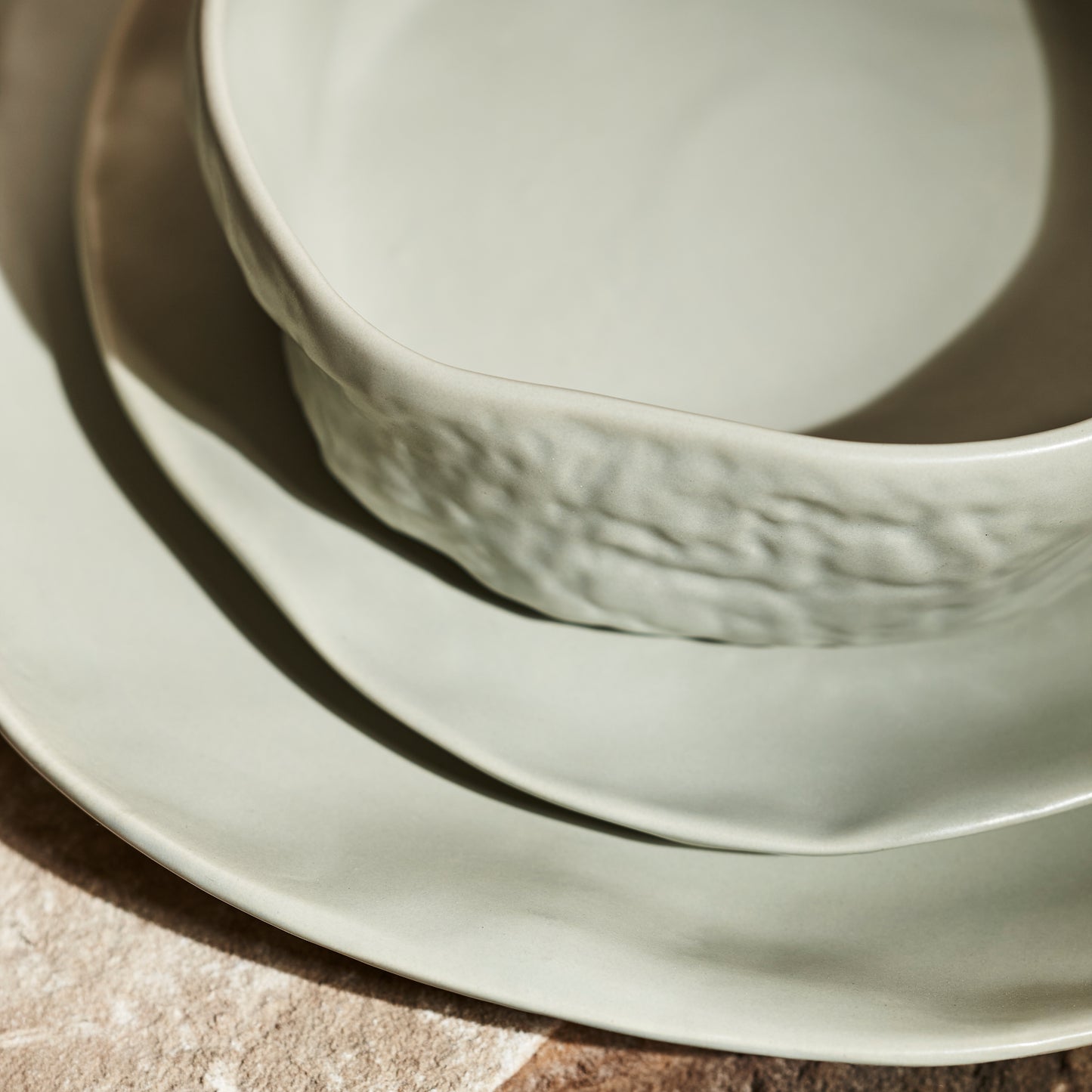 Atik Stoneware Dinnerware Set - Sage-Grey