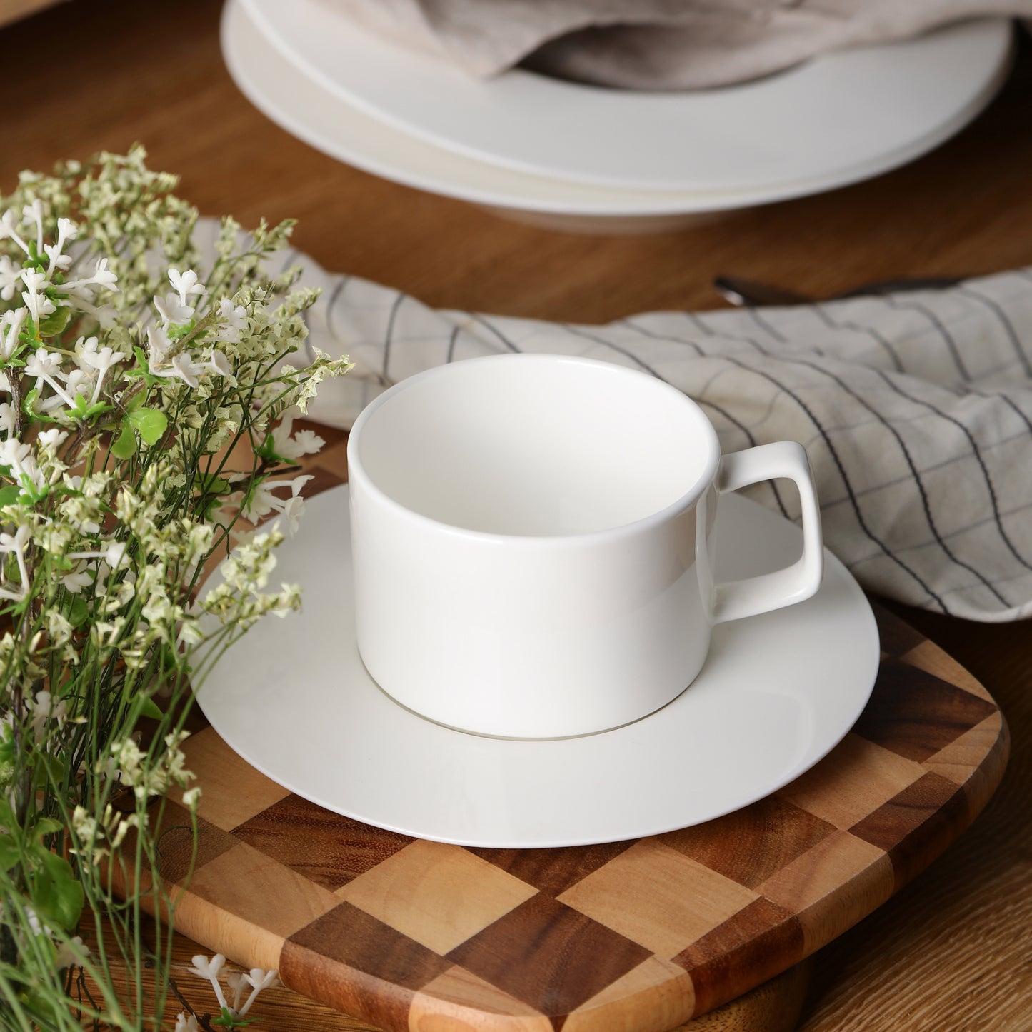 Sylvie Bone China Dinnerware Set - White