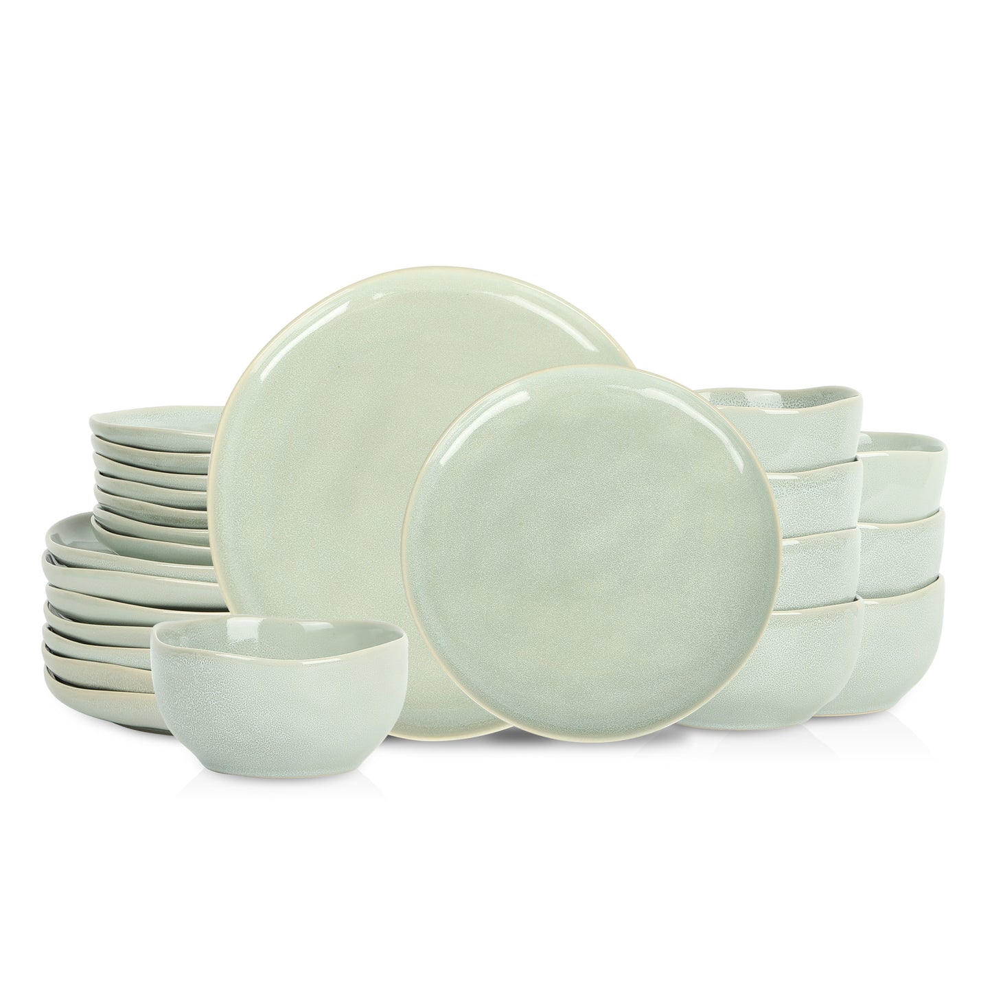 Mirella Stoneware Dinnerware Set - Light Green