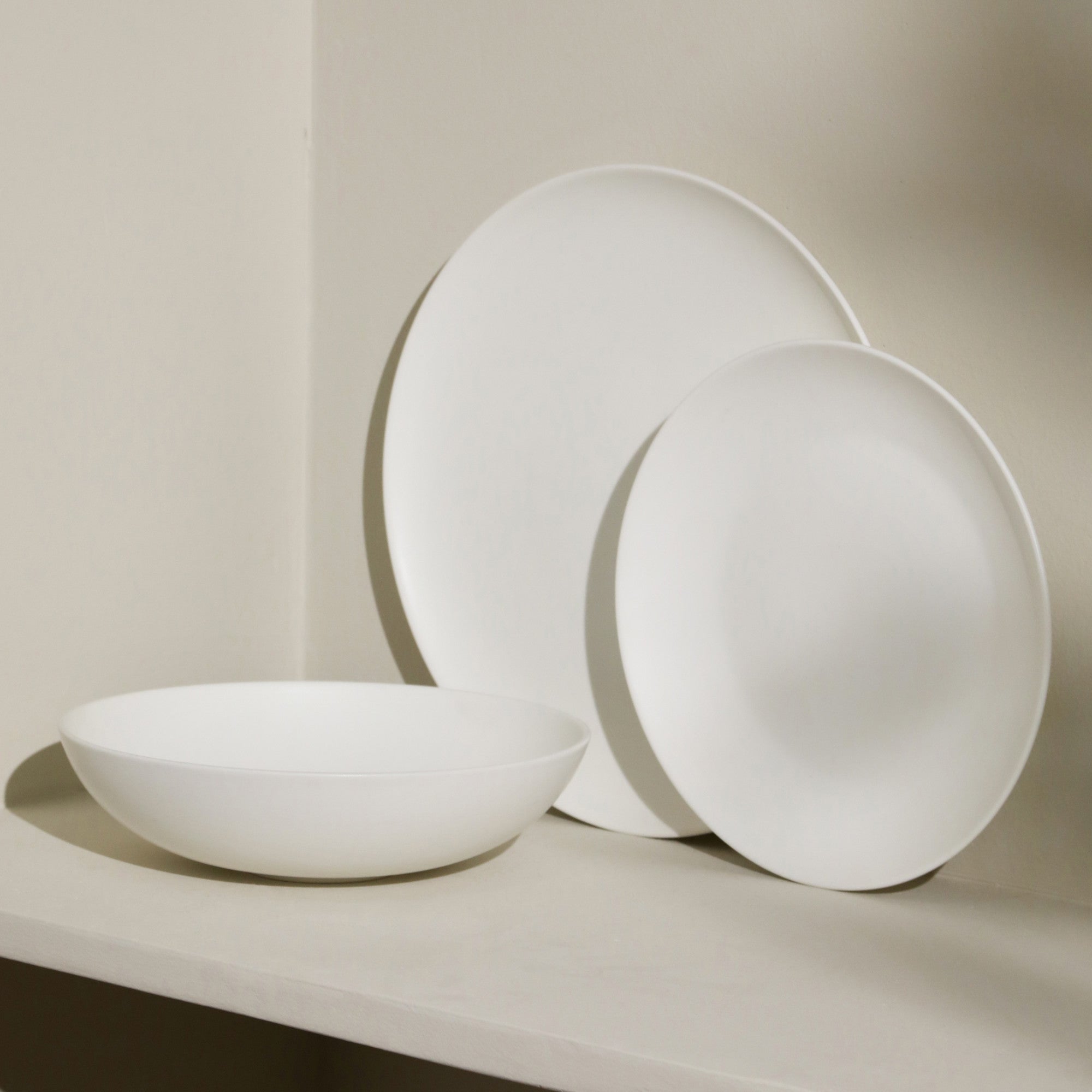 Taglio Bone China Dinnerware Set Matte White