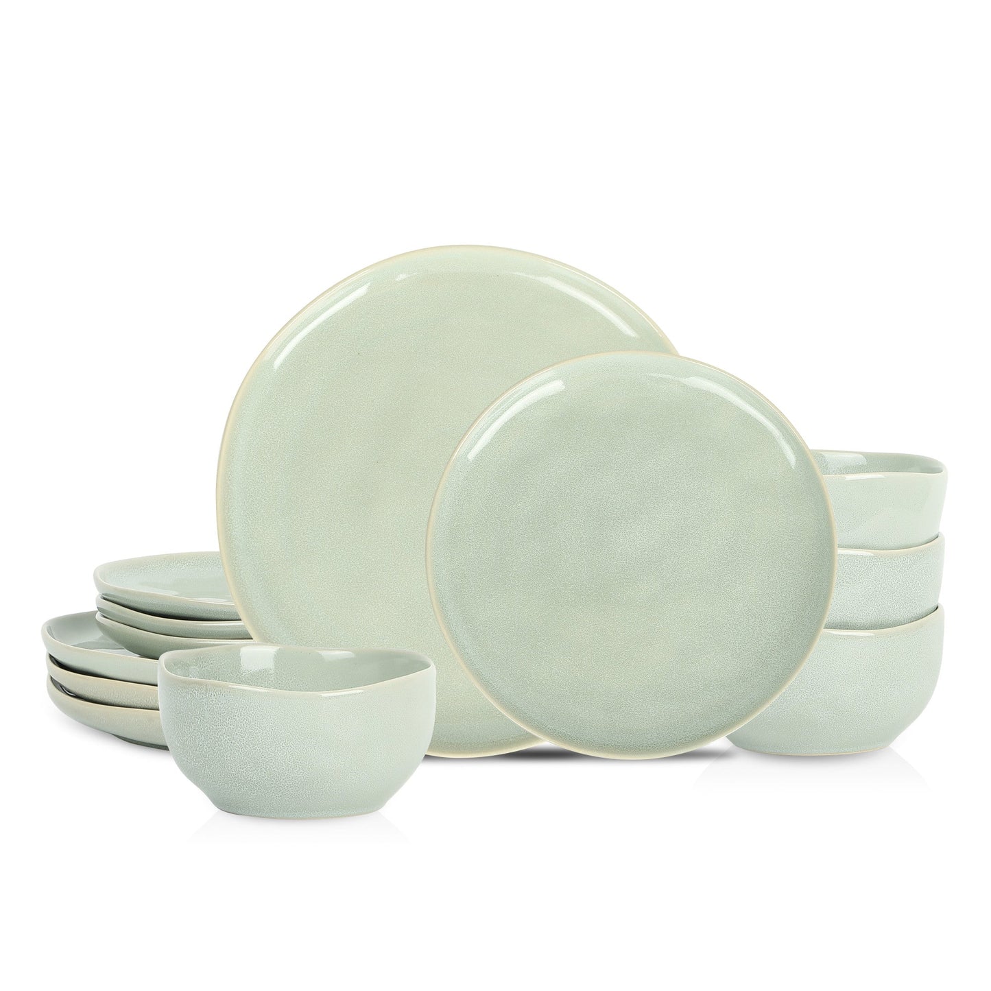 Mirella Stoneware Dinnerware Set - Light Green