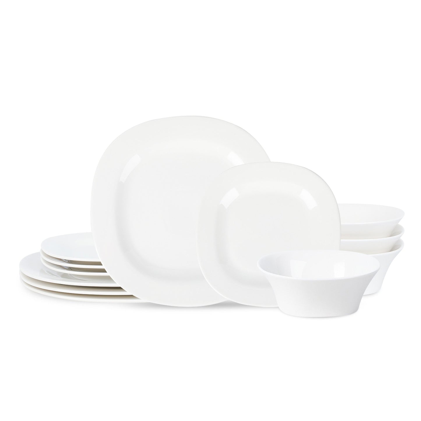 Quadro Porcelain Dinnerware Set - White