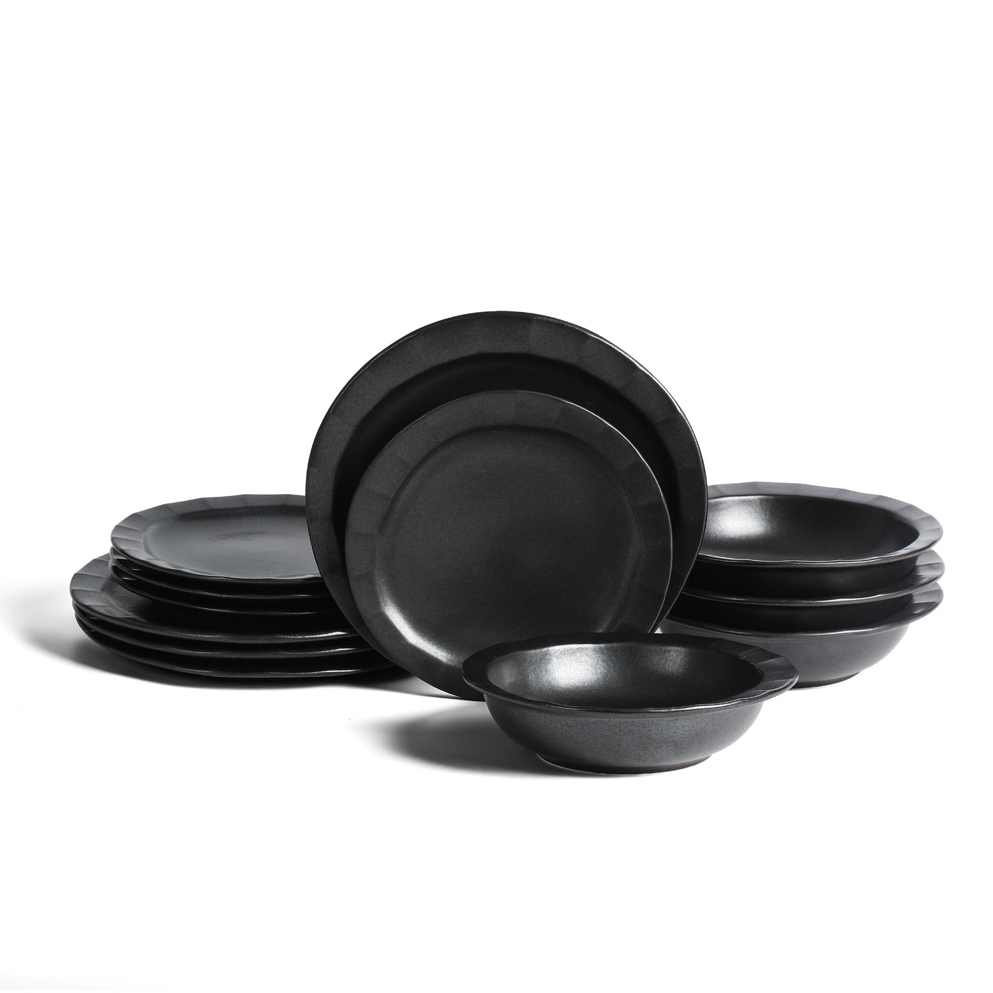 Oasis Stoneware Dinnerware Set - Black