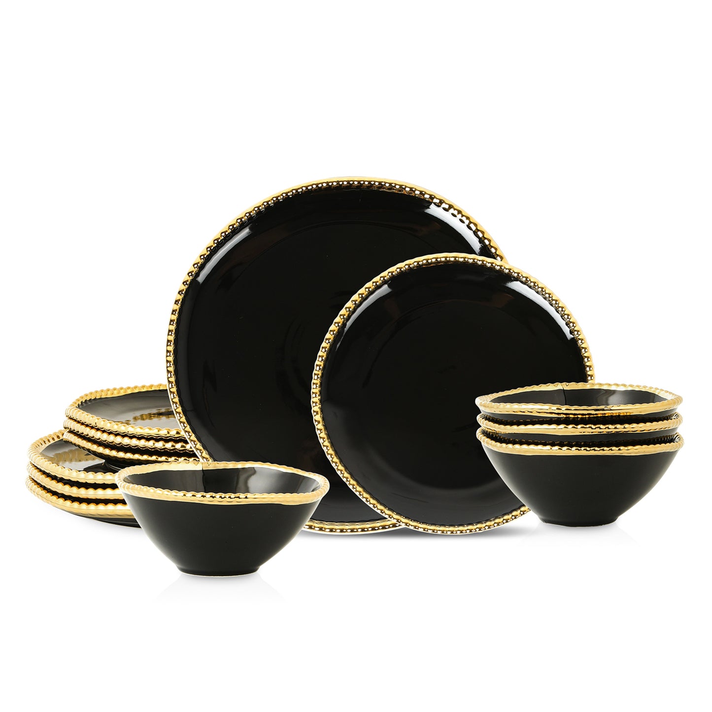 Akoya Porcelain Dinnerware Set - Black