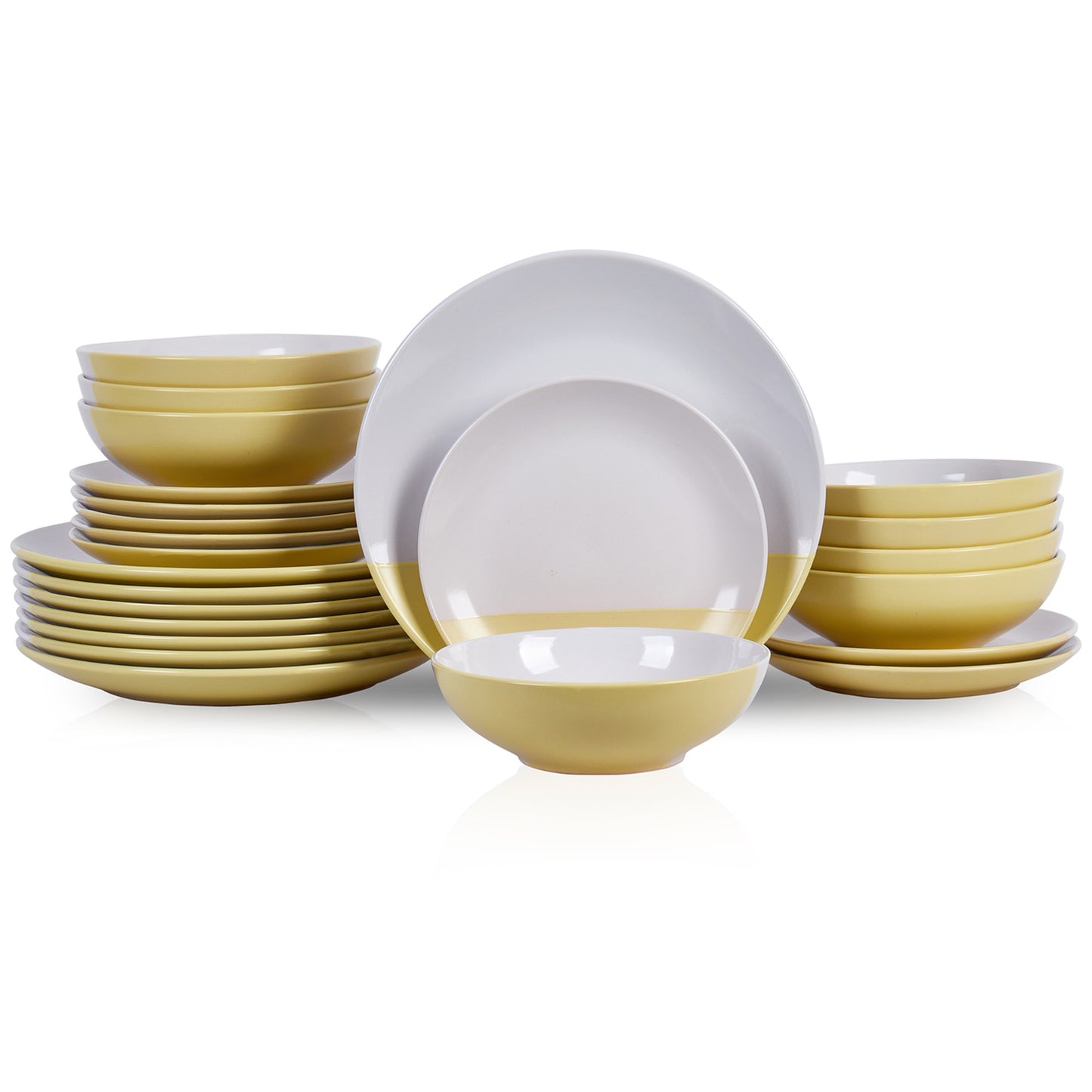 Lizzy Stoneware Dinnerware Set - Yellow