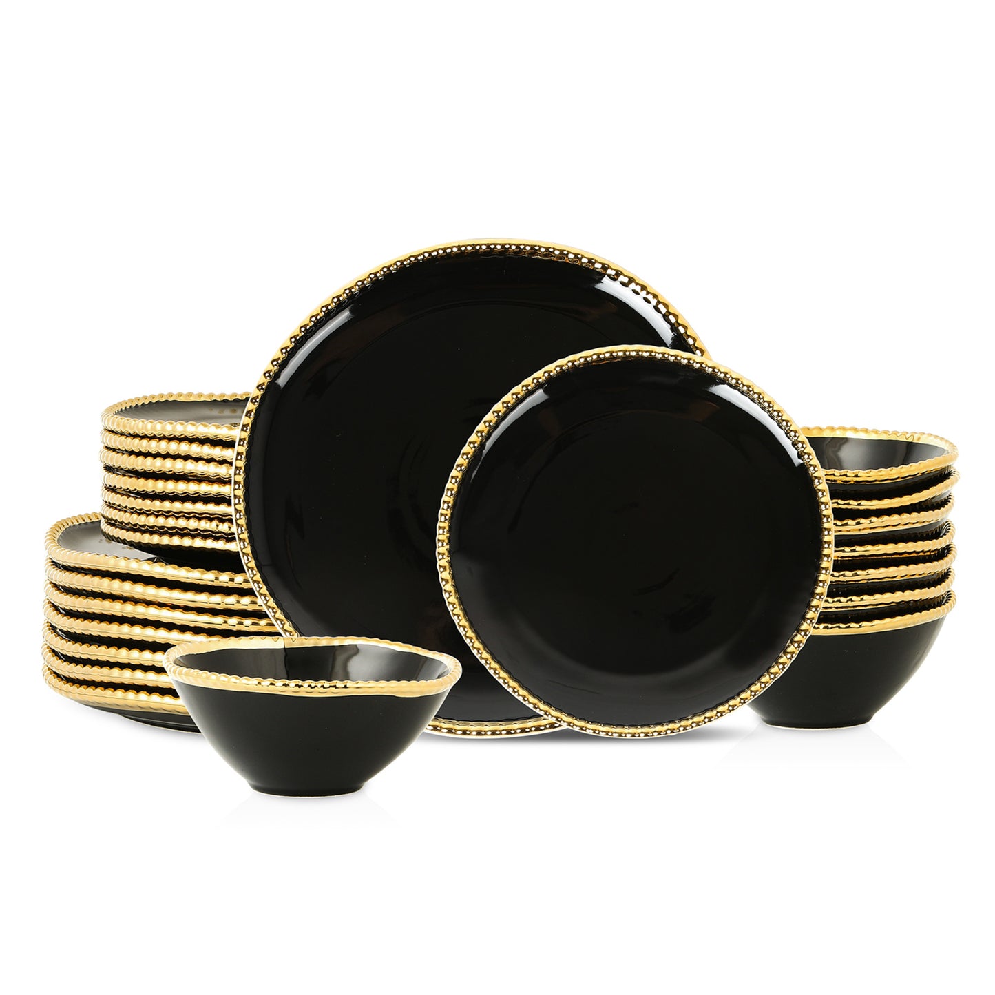 Akoya Porcelain Dinnerware Set - Black