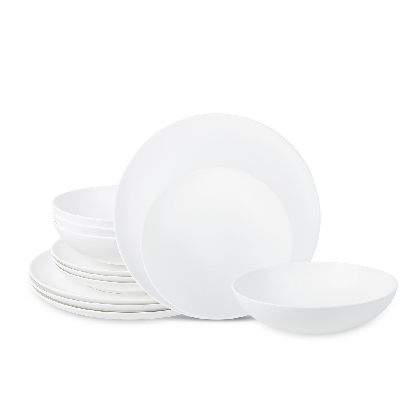 Taglio Bone China Dinnerware Set - Matte White