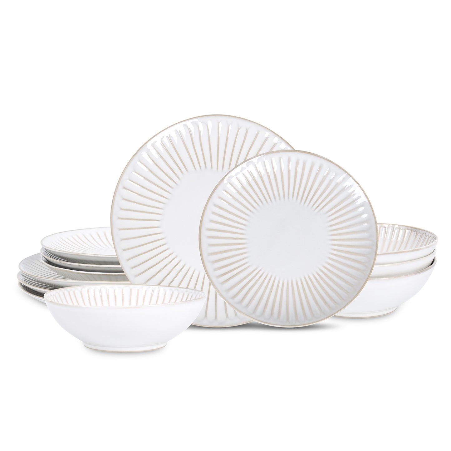 Linea Stoneware Dinnerware Set - White