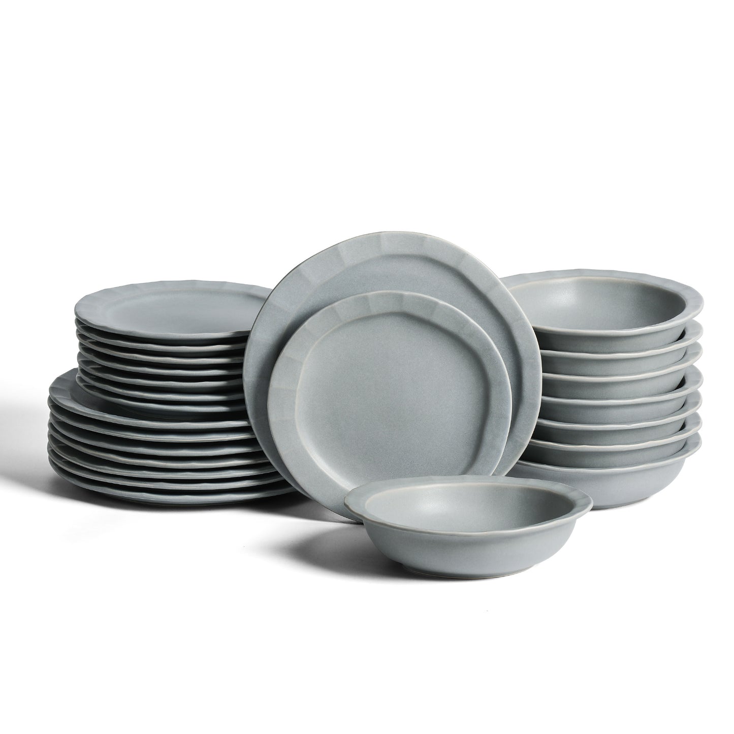 Oasis Stoneware Dinnerware Set - Gray-Blue