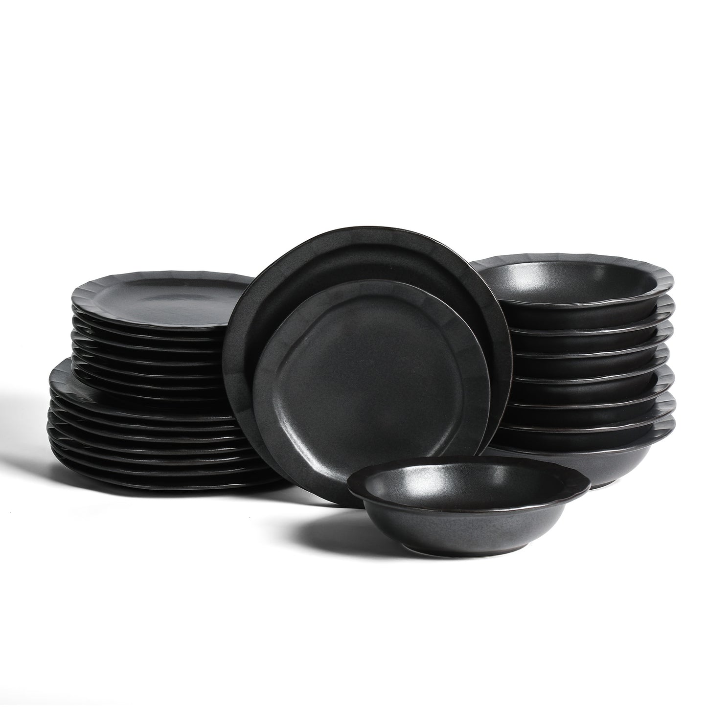 Oasis Stoneware Dinnerware Set - Black