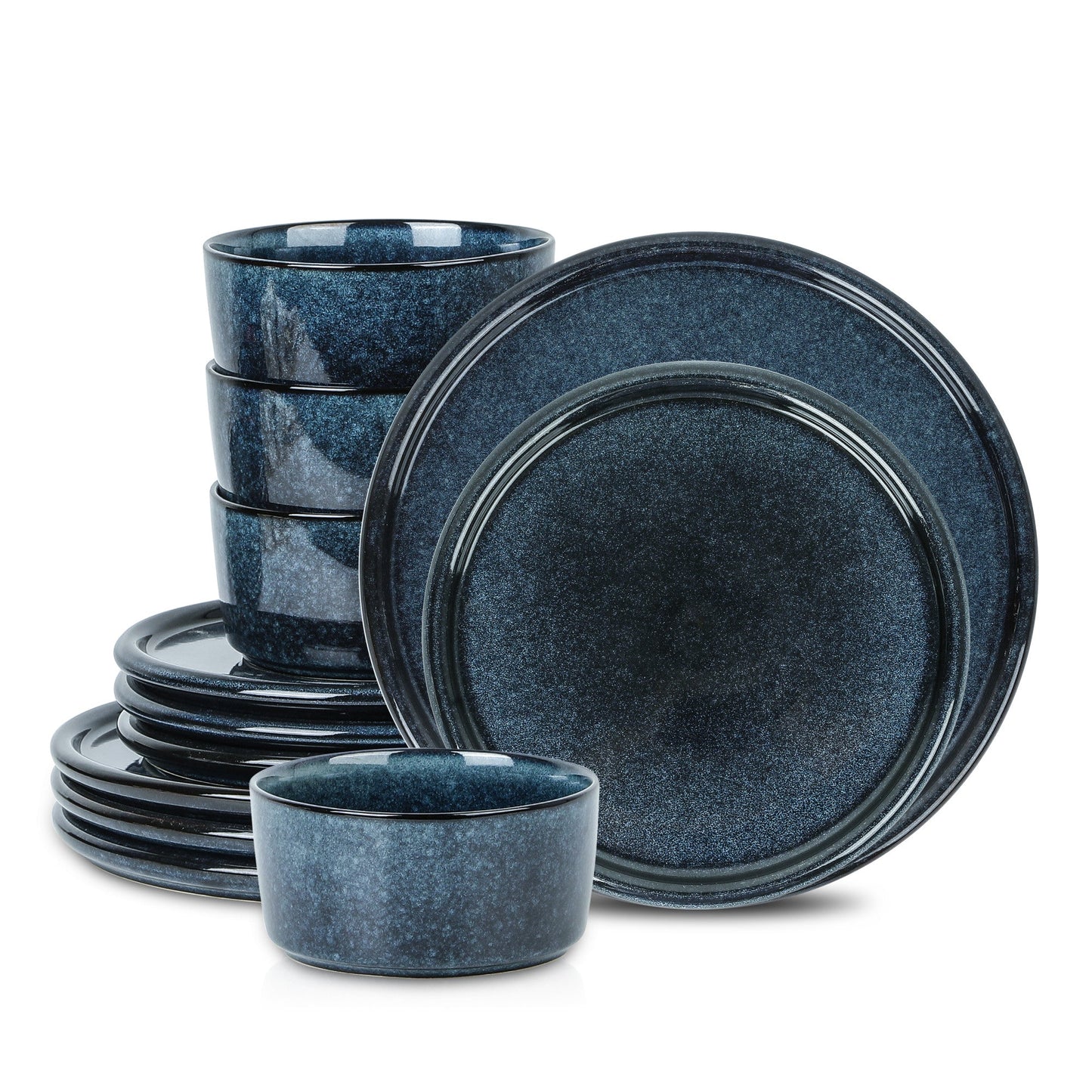 Eden Stoneware Dinnerware Set - Dark Blue