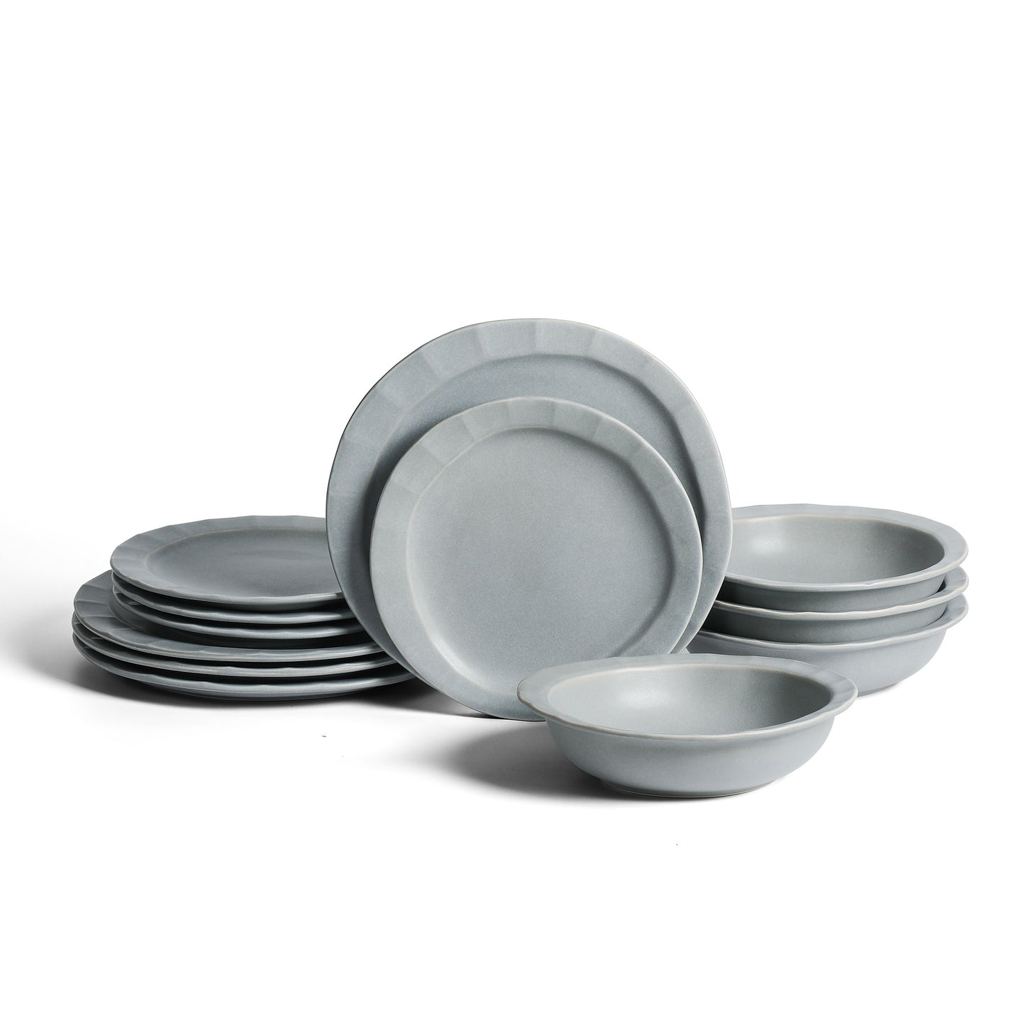 Oasis Stoneware Dinnerware Set - Gray-Blue