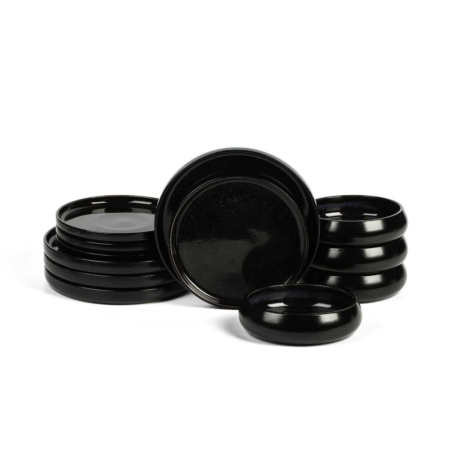 Lagoon Stoneware Dinnerware Set - Black