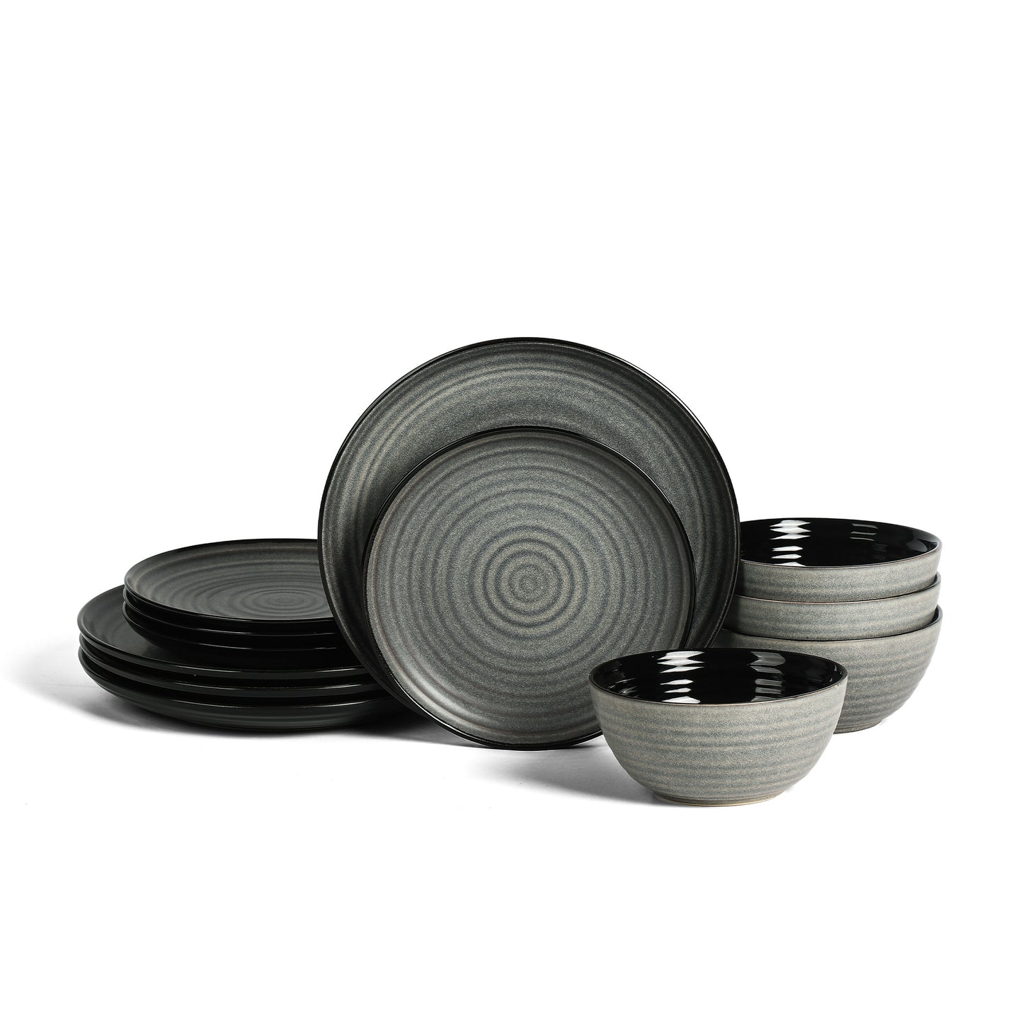 Dua Stoneware Dinnerware Set - Black