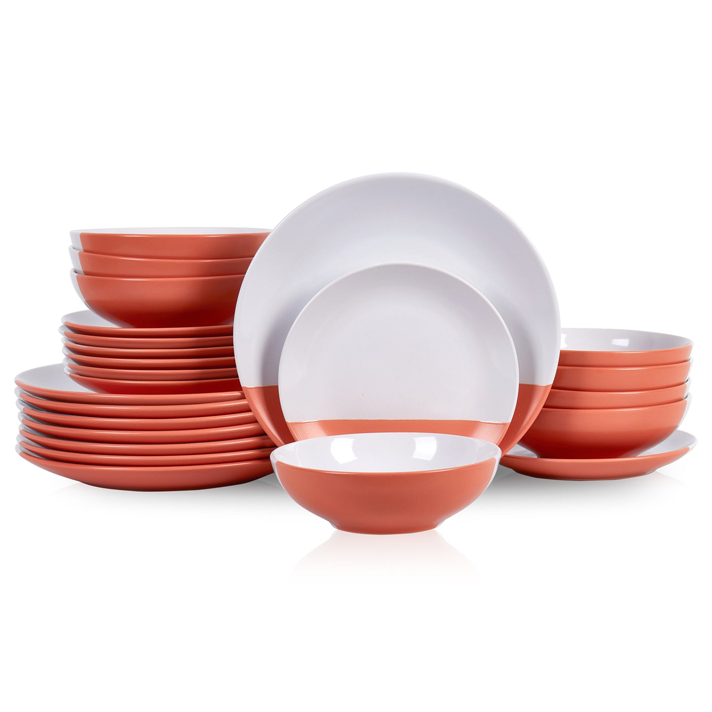 Lizzy Stoneware Dinnerware Set - Orange