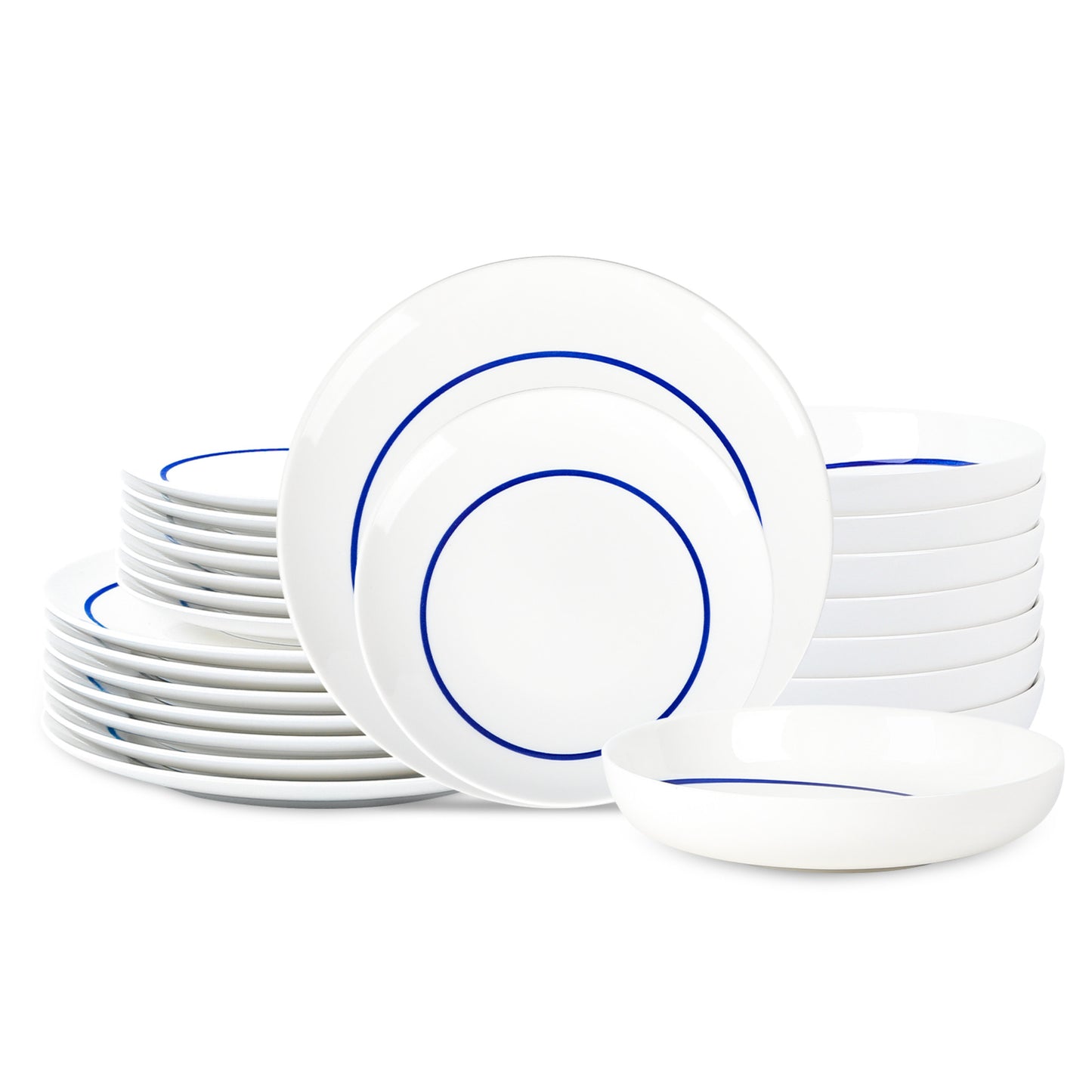 Luna Porcelain Dinnerware Set - Blue