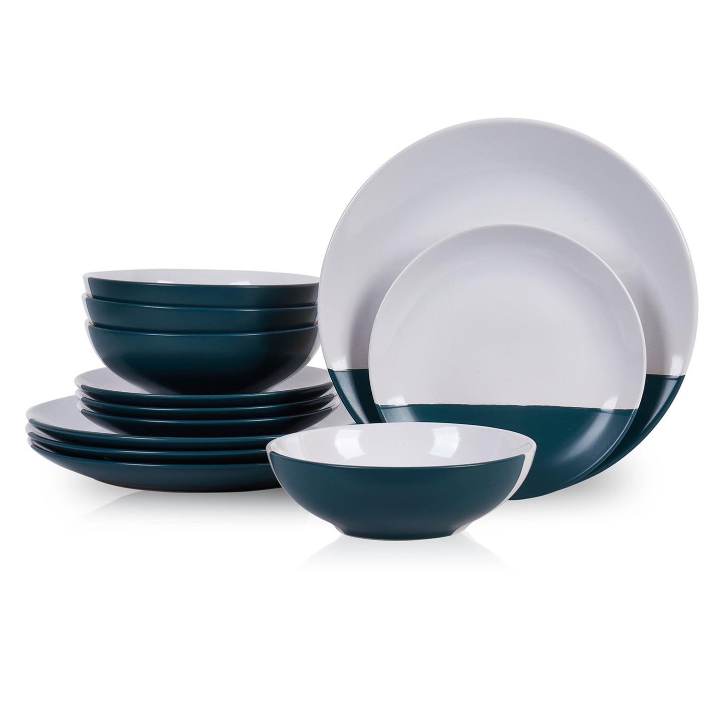 Lizzy Stoneware Dinnerware Set - Emerald Dark Green