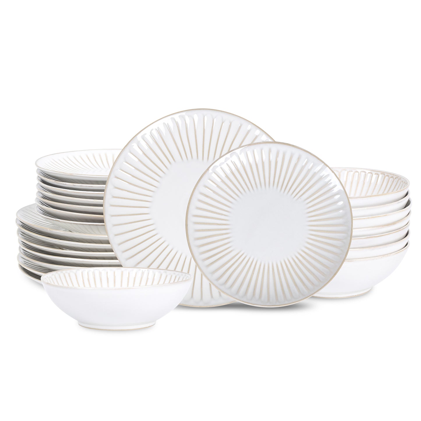 Linea Stoneware Dinnerware Set - White