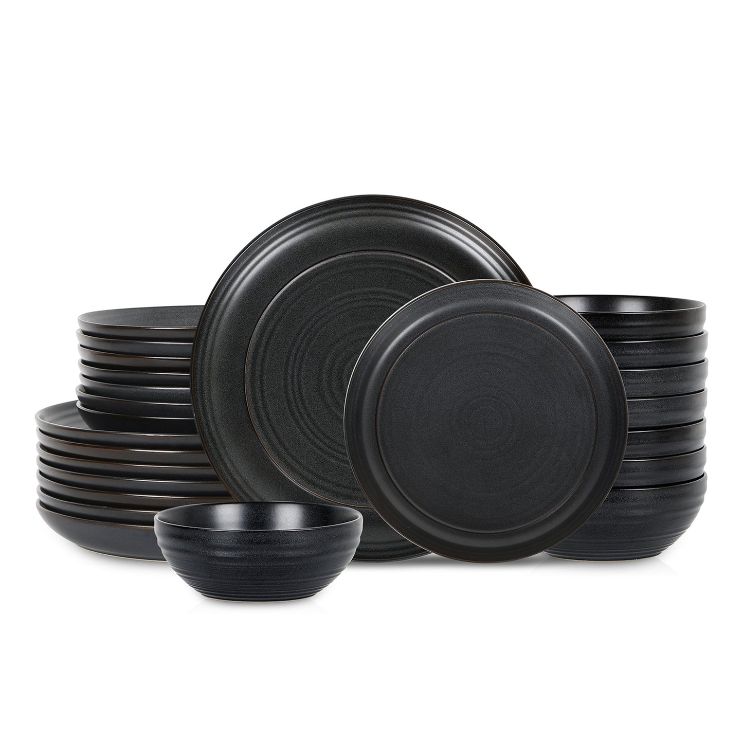 Elio Stoneware Dinnerware Set - Black