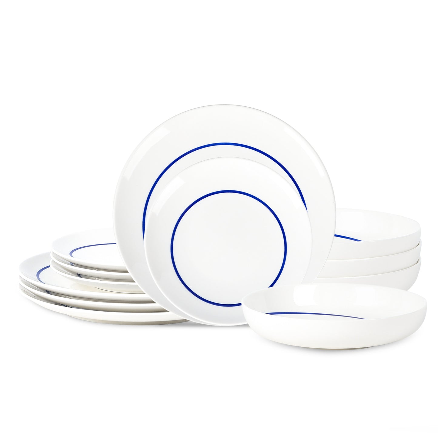 Luna Porcelain Dinnerware Set - Blue