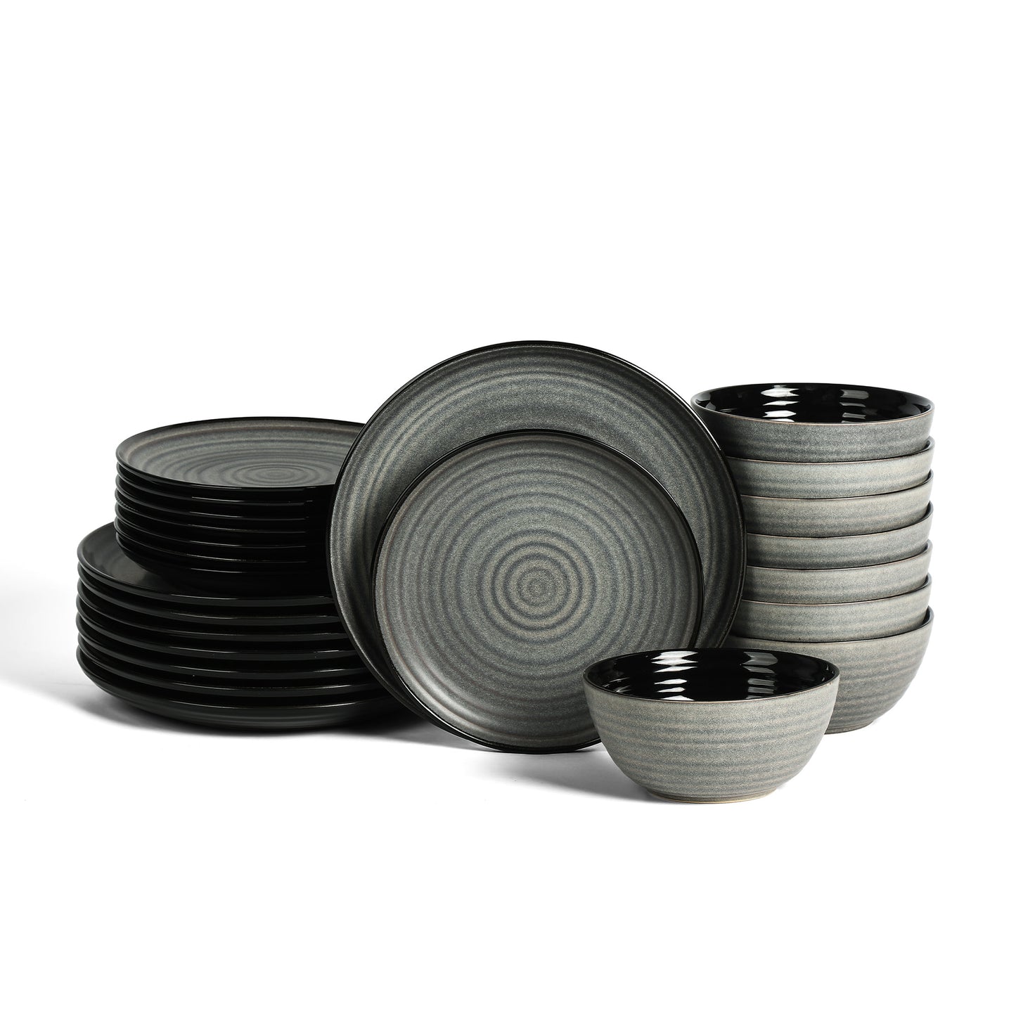 Dua Stoneware Dinnerware Set - Black