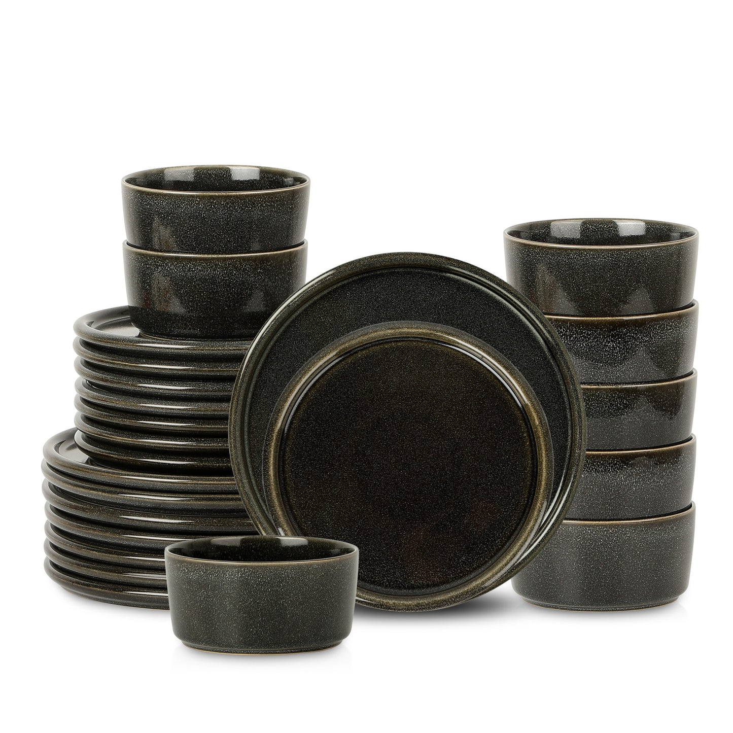 Eden Stoneware Dinnerware Set - Charcoal Grey