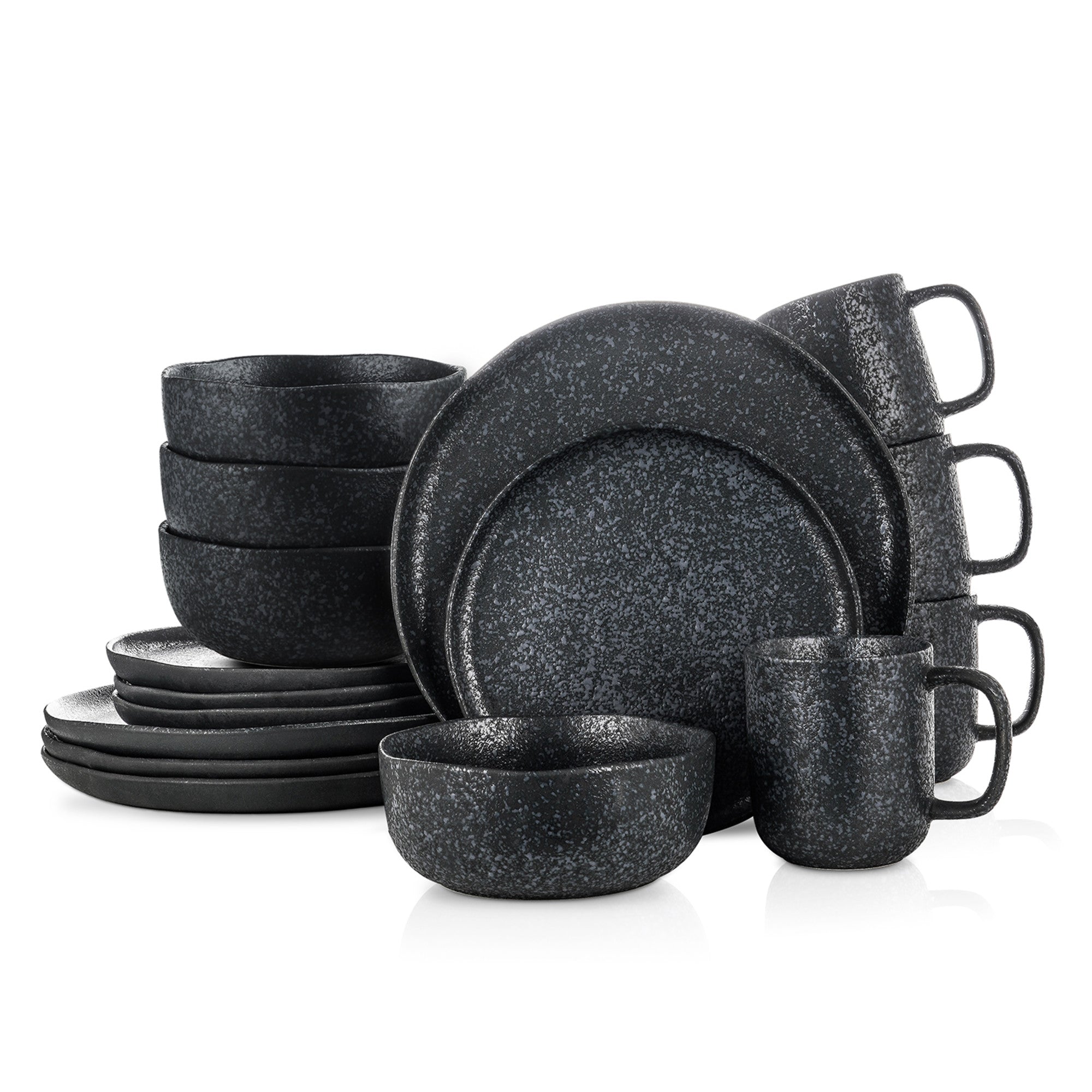 Stone + Lain Tom Stoneware Black And White Reflection Dinnerware