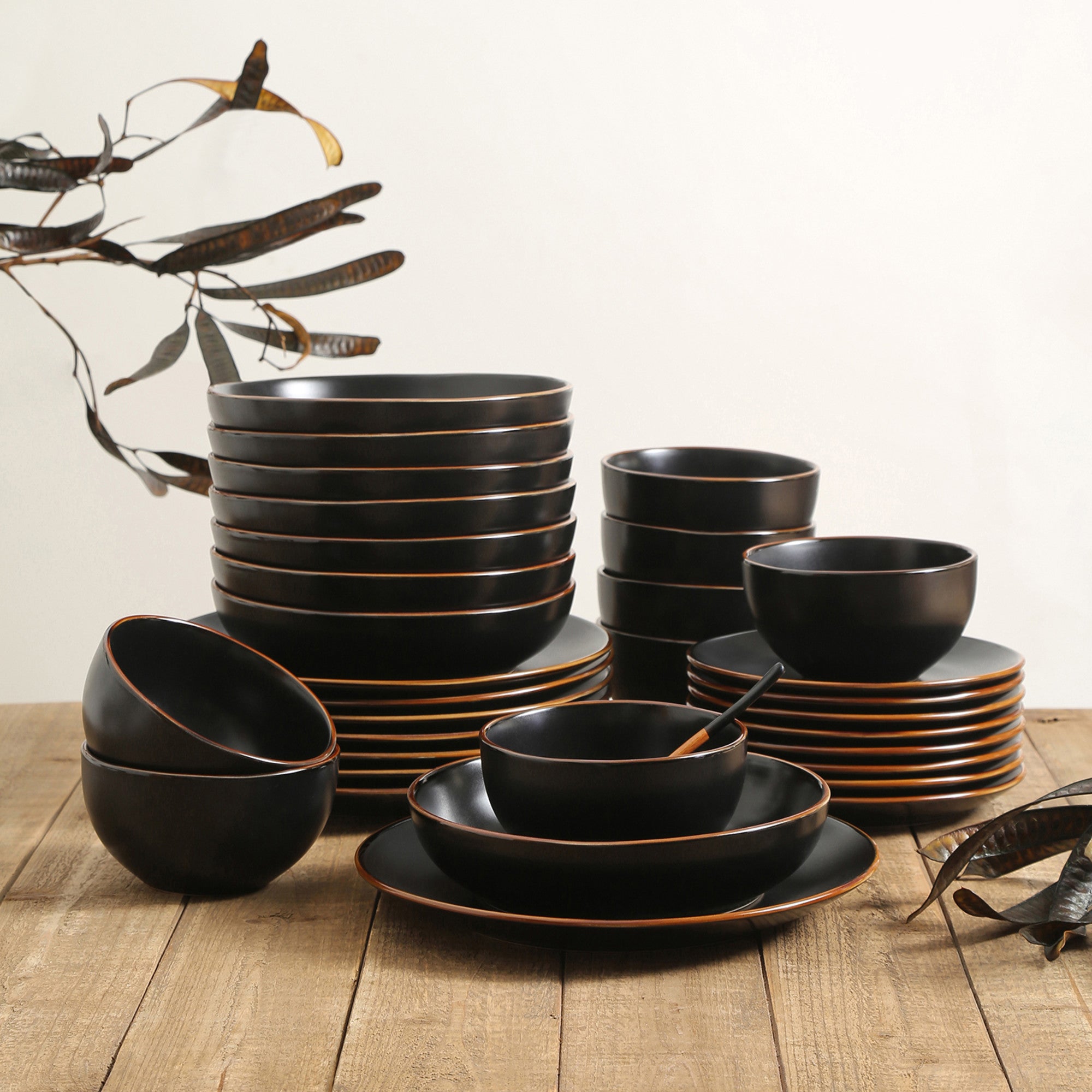 Stoneware dinnerware clearance sets for 8