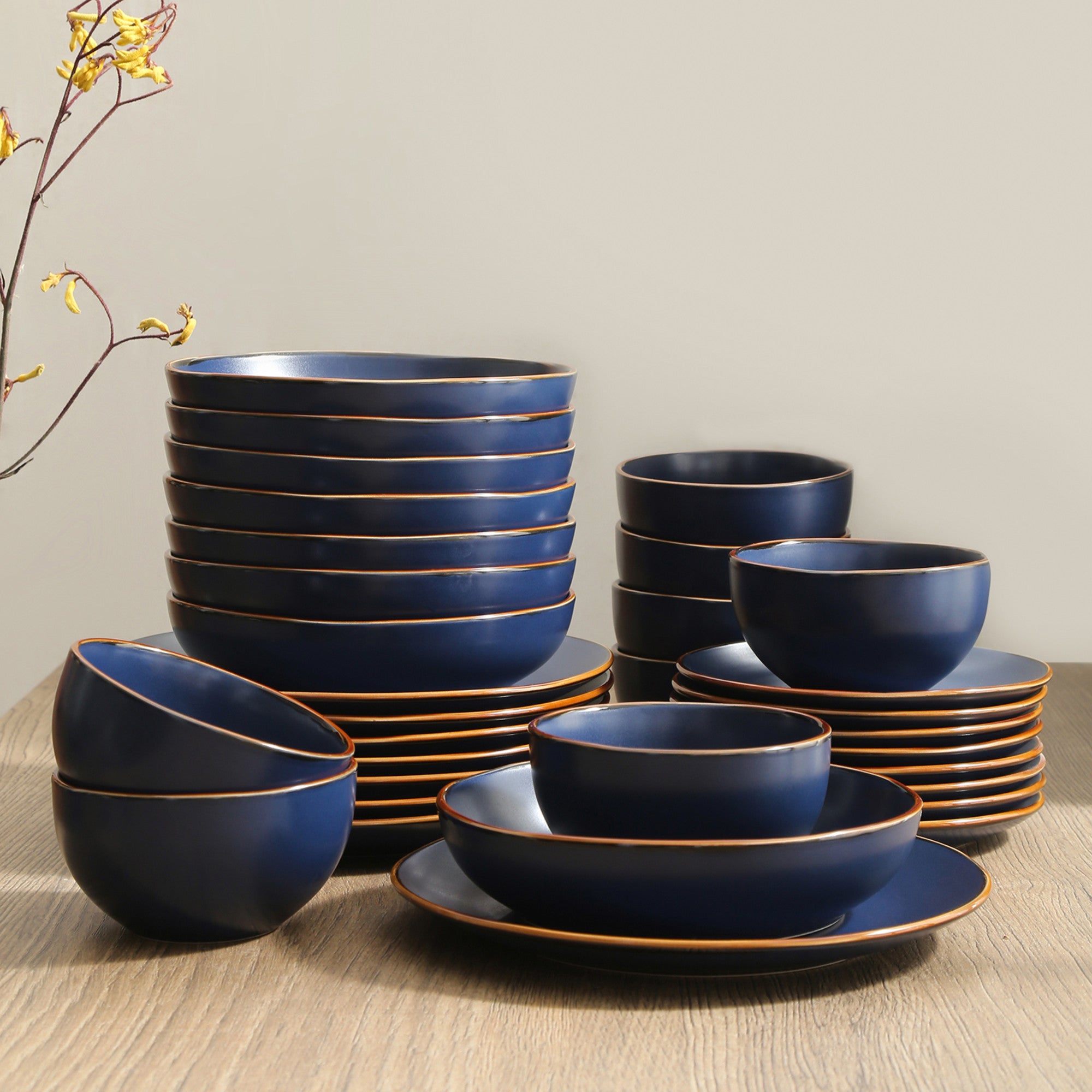 Navy blue dinner clearance set