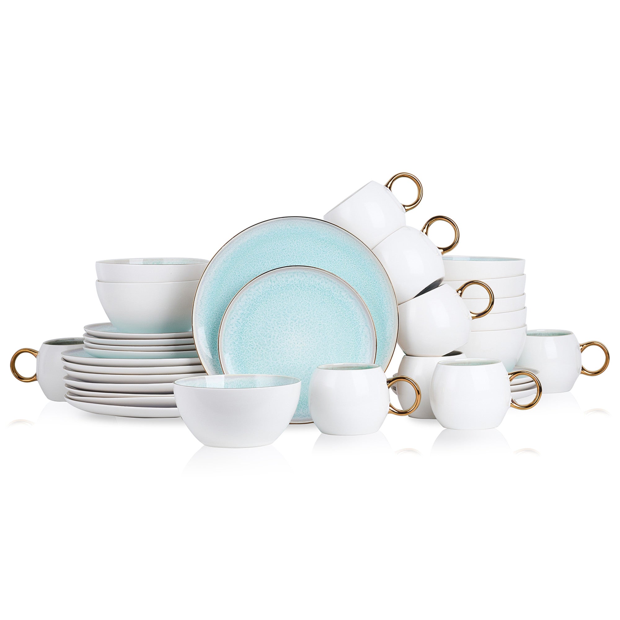 Josephine Porcelain Dinnerware Set - Mint