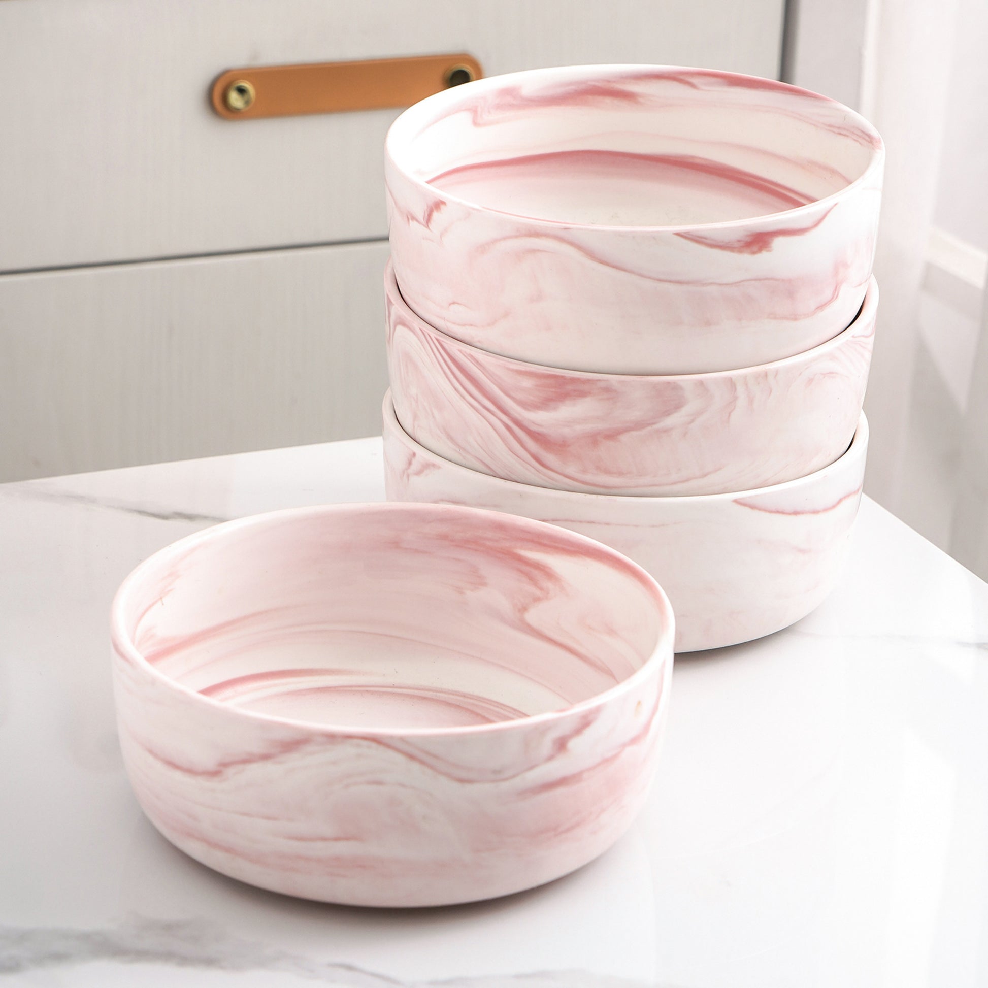 Stone Lain 16 Pieces Porcelain Pink Marble Round Dinnerware Set, Kitchen  Dishes, Unique Settings, Cups, Plates, Bowls