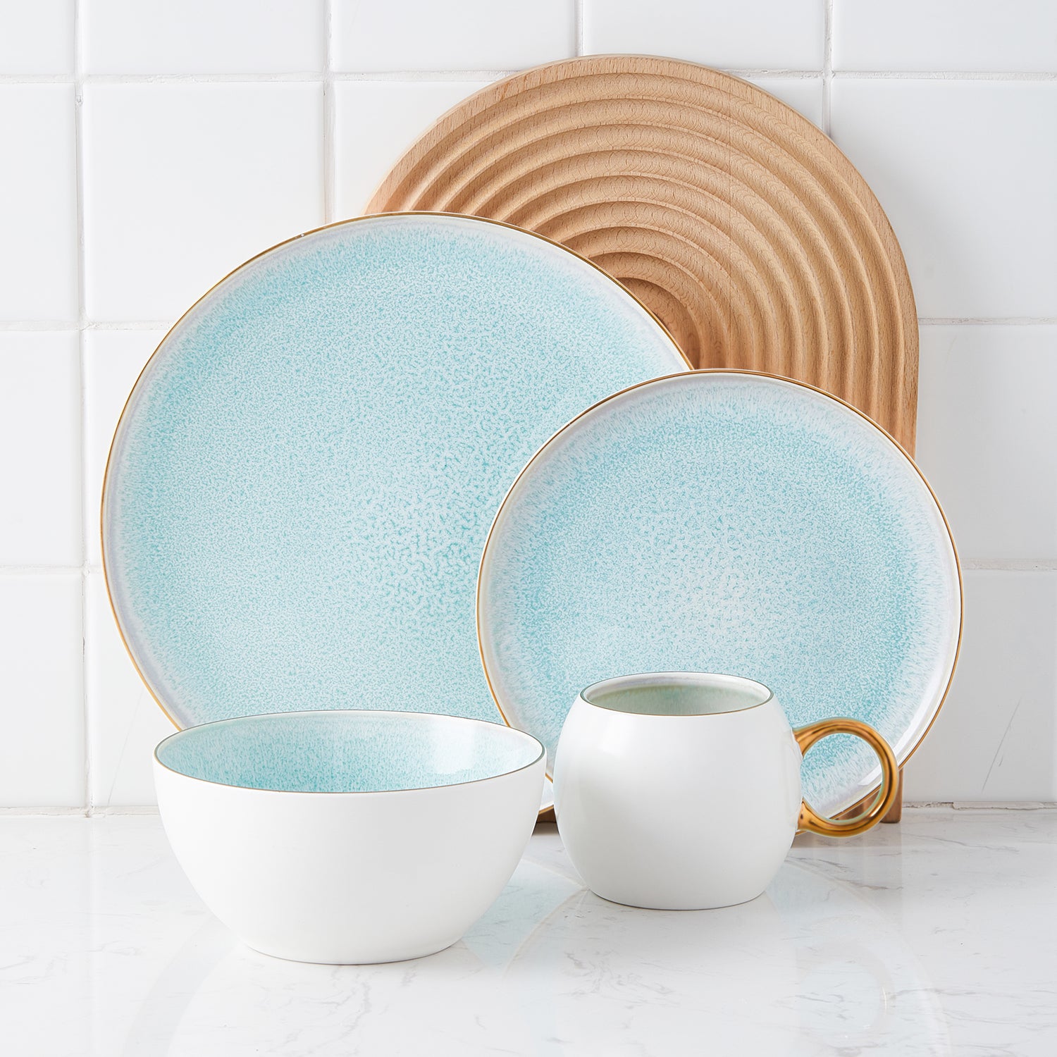 Josephine Porcelain Dinnerware Set - Mint