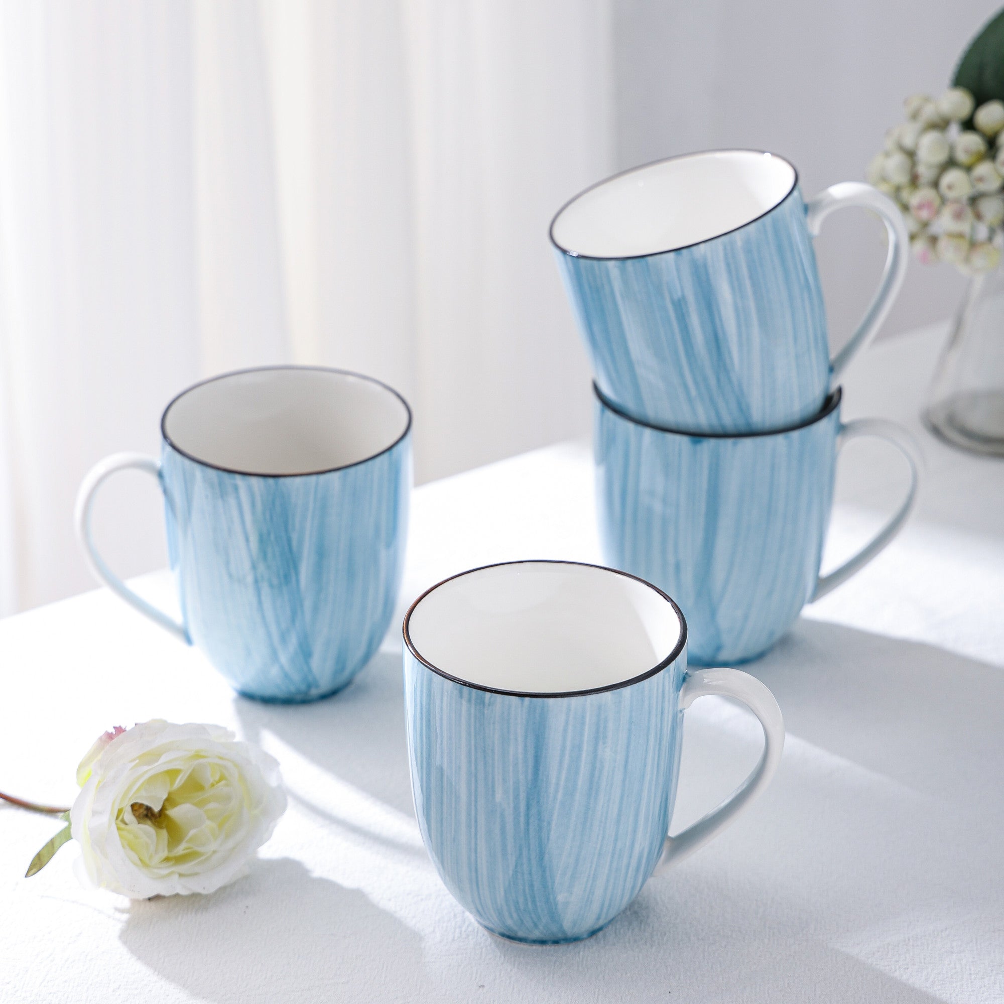 Esmeralda Porcelain Dinnerware Set Light Blue